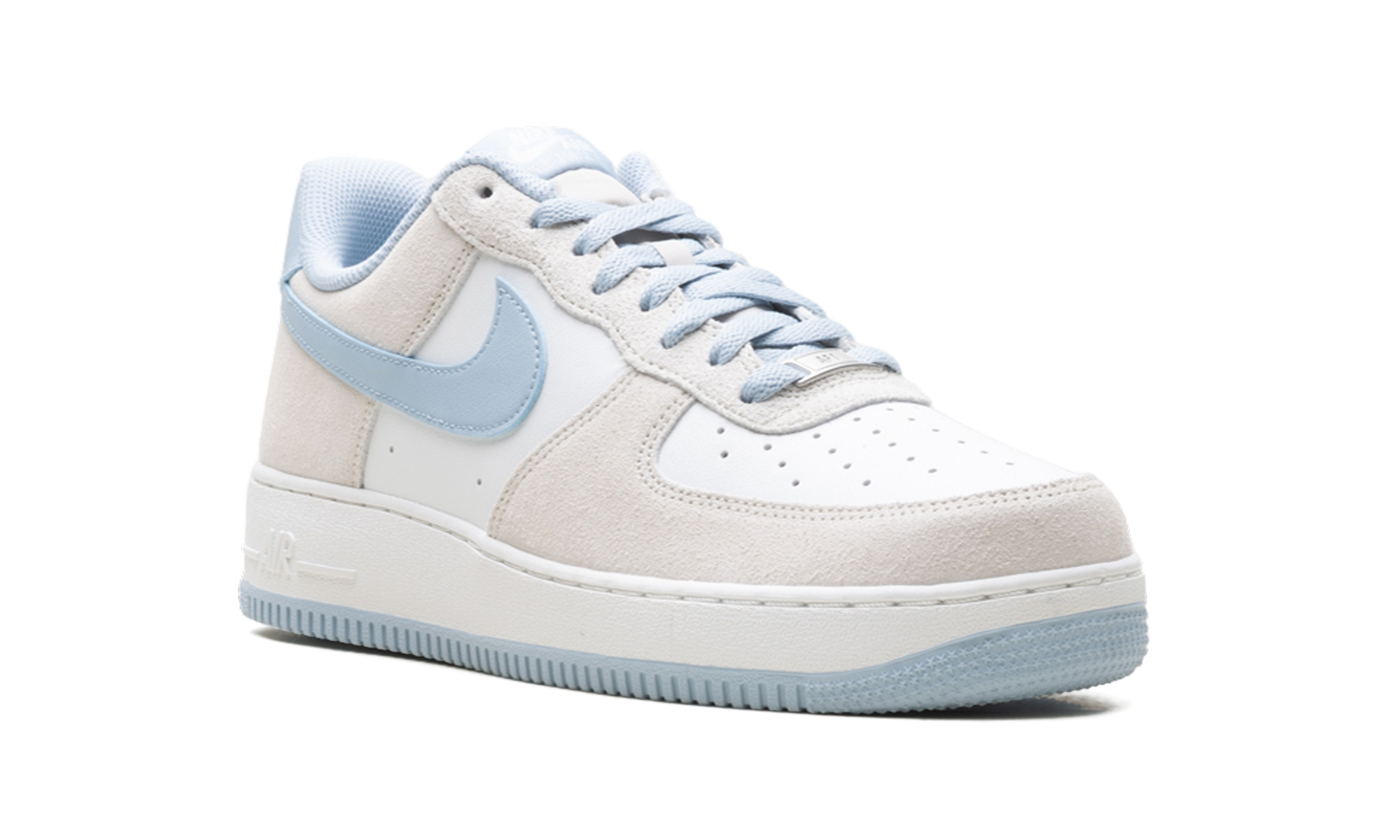 nike air force 1 low 07 lv8 light bone light armory blue+FQ8714-005+diagnol right view