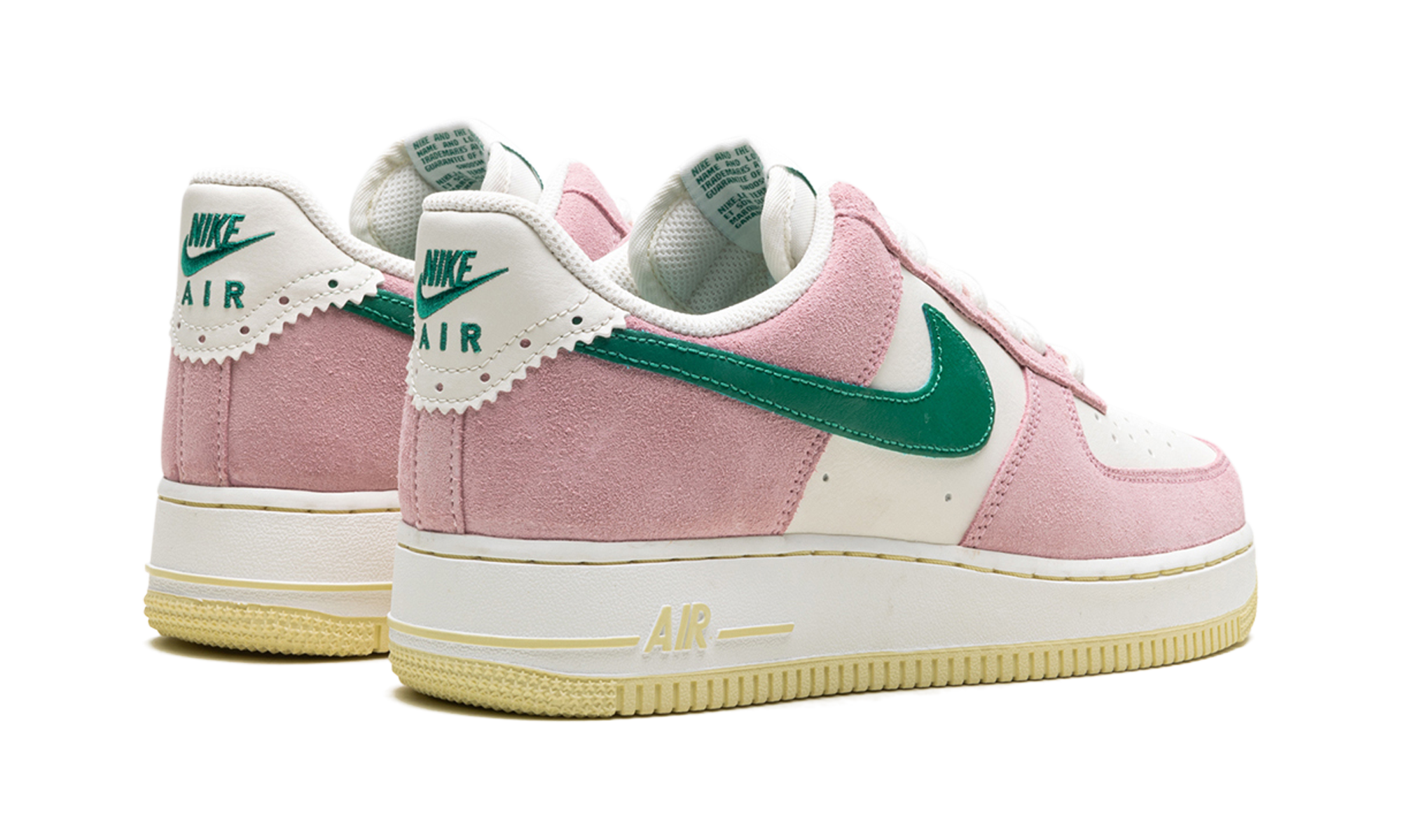 nike air force 1 low 07 lv8 medium soft pink malachite+FV9346-100+diagnol right behind view