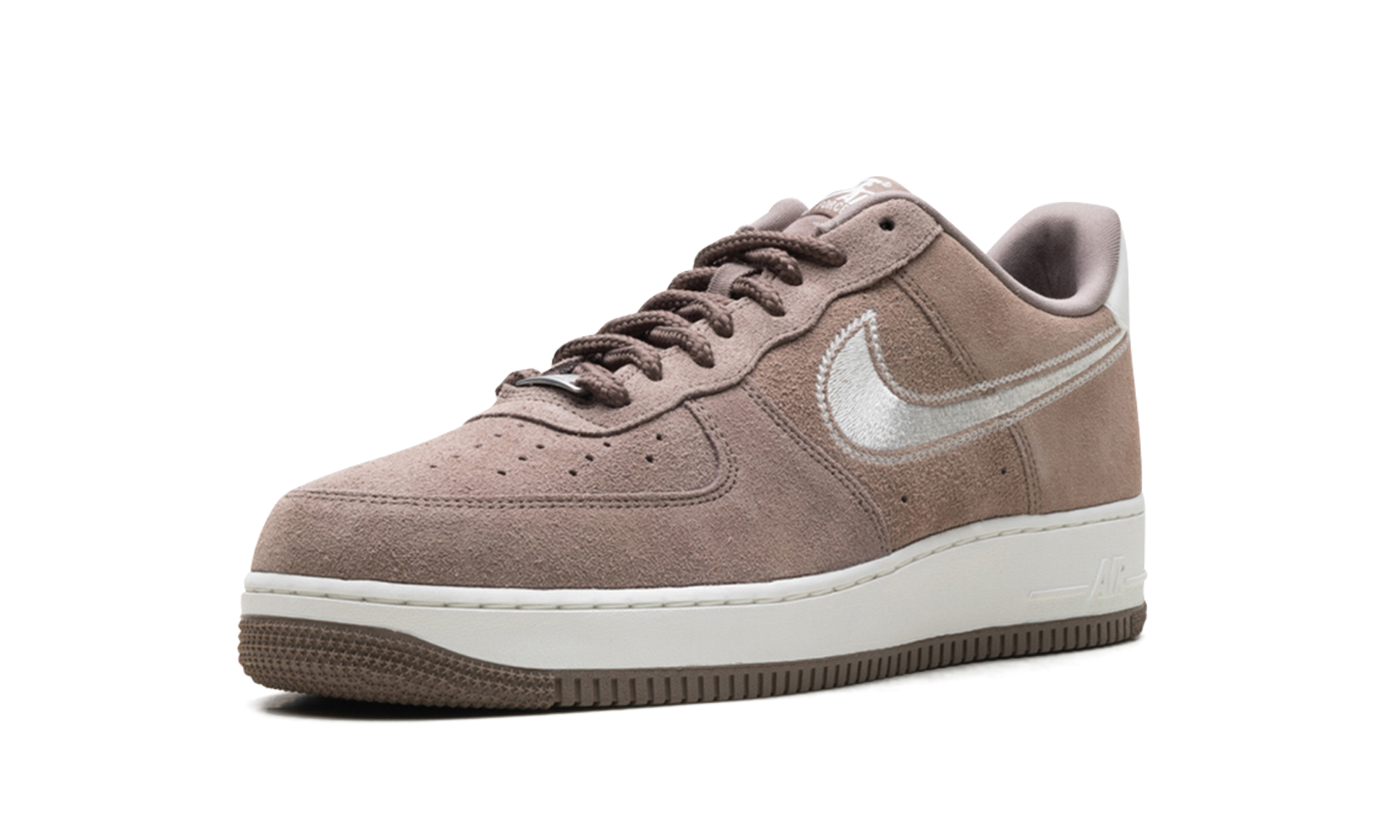 nike air force 1 low 07 lv8 mink brown embroidered swoosh+HJ4465-200+left diagnol single view