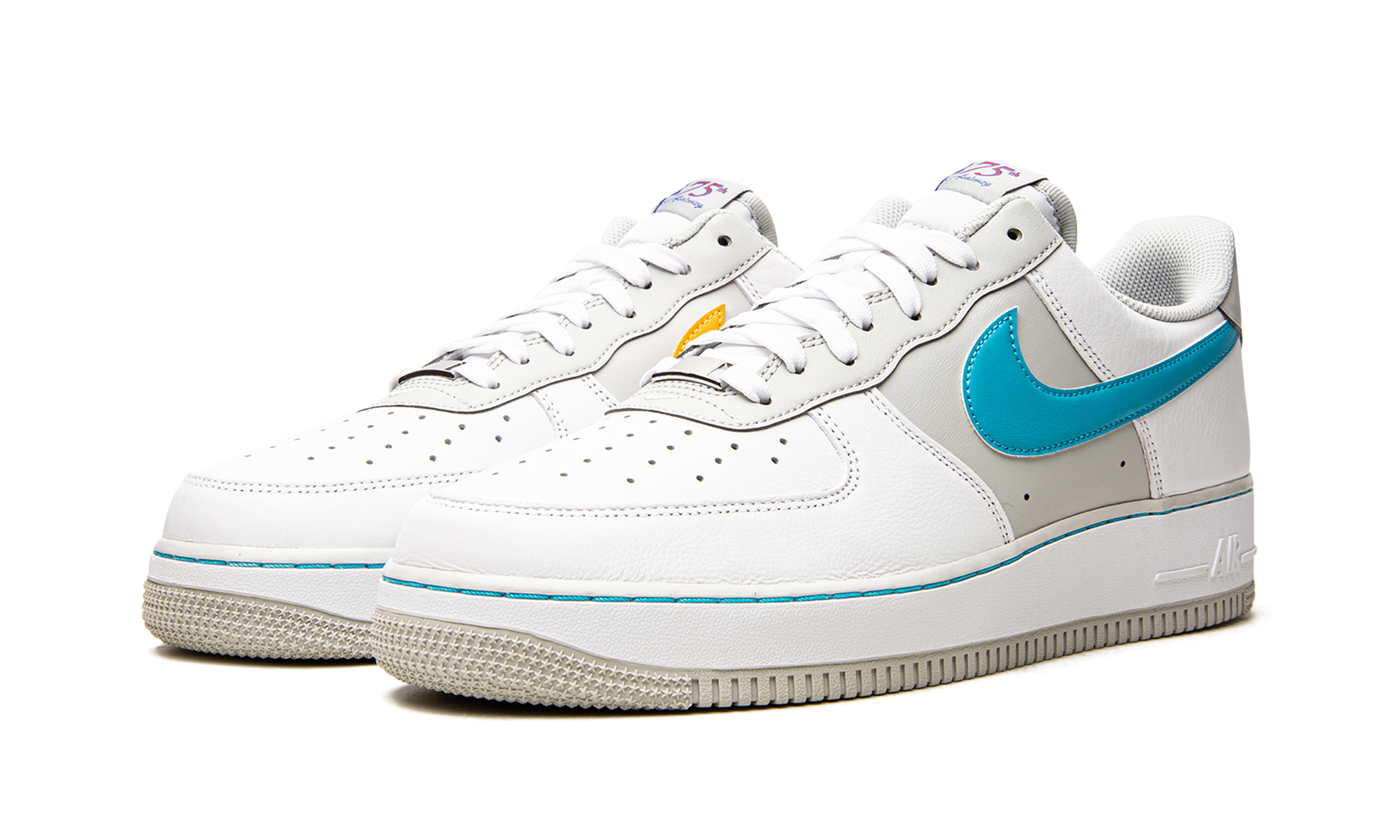 nike air force 1 low 07 lv8 nba 75th anniversary fiesta+DC8874-100+diagnol left view