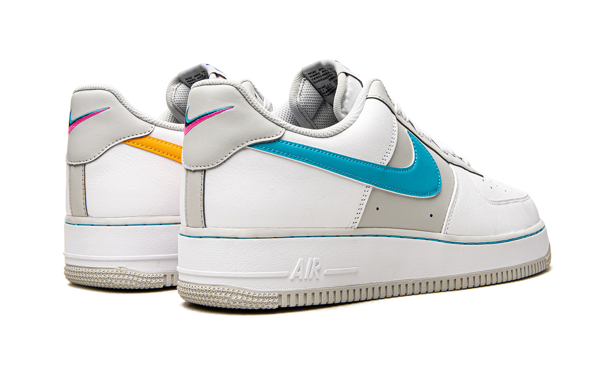 nike air force 1 low 07 lv8 nba 75th anniversary fiesta+DC8874-100+diagnol right behind view