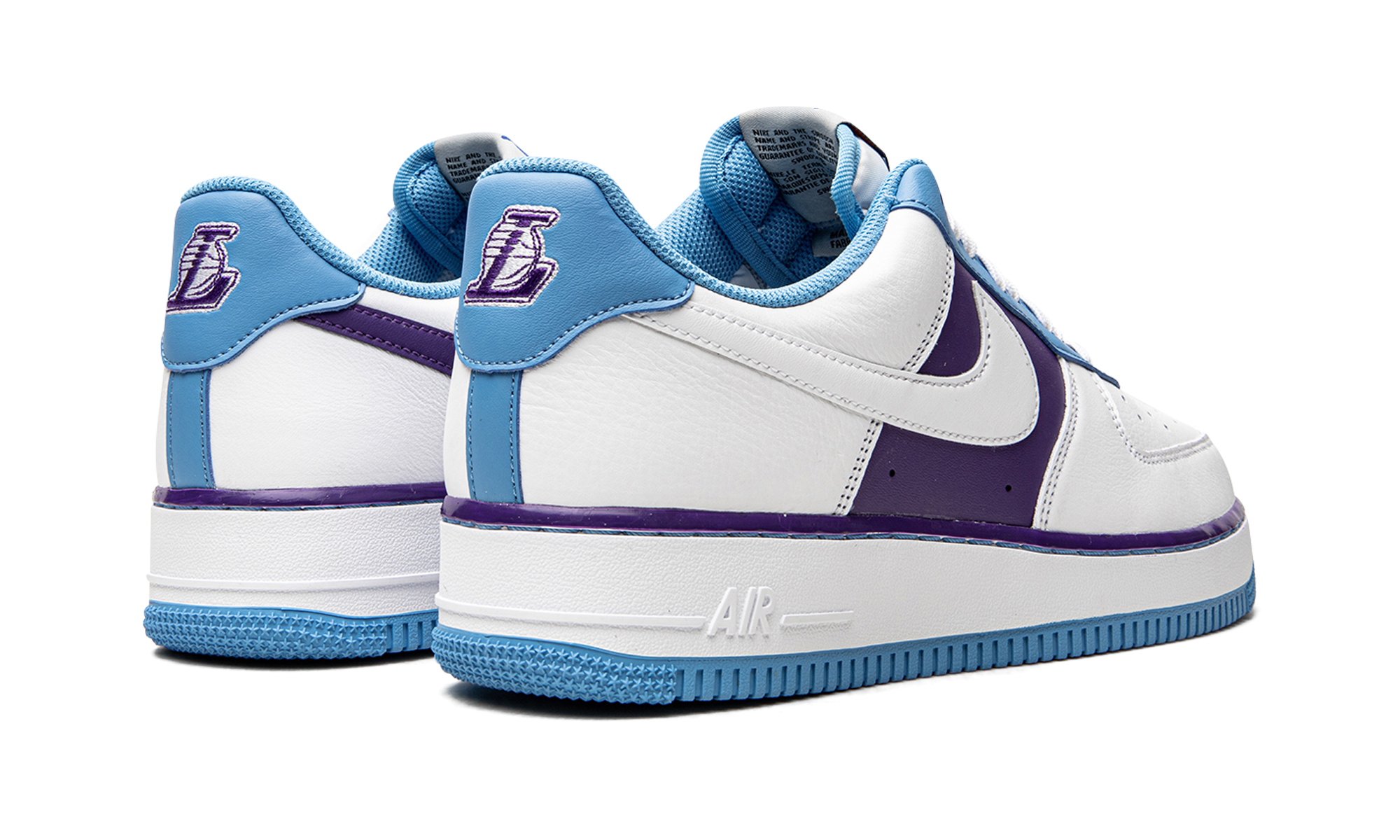 nike air force 1 low 07 lv8 nba 75th anniversary lakers+DC8874-101+diagnol right behind view