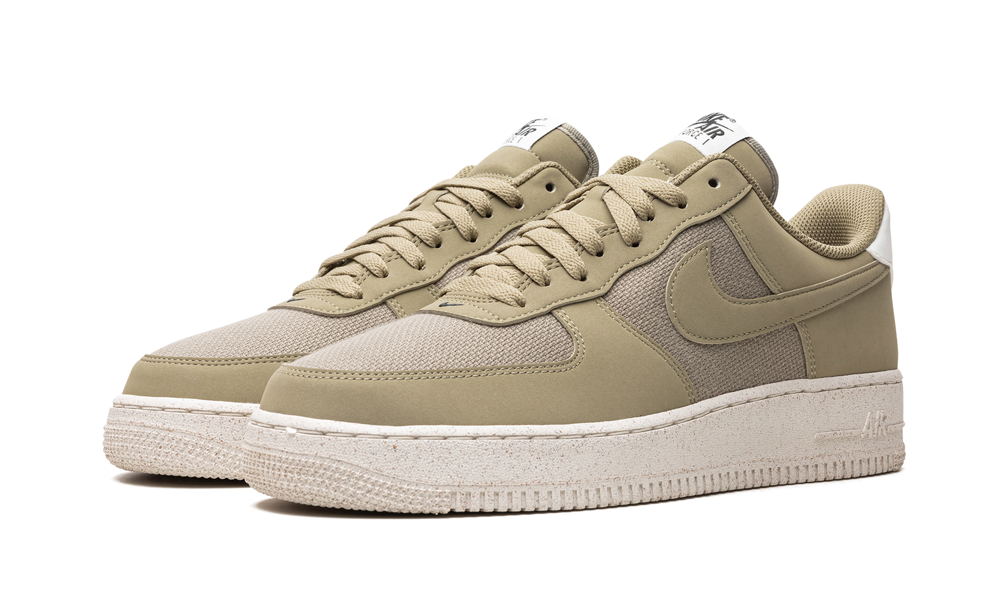 nike air force 1 low 07 lv8 next nature neutral olive sail+FJ1954-200+diagnol left view