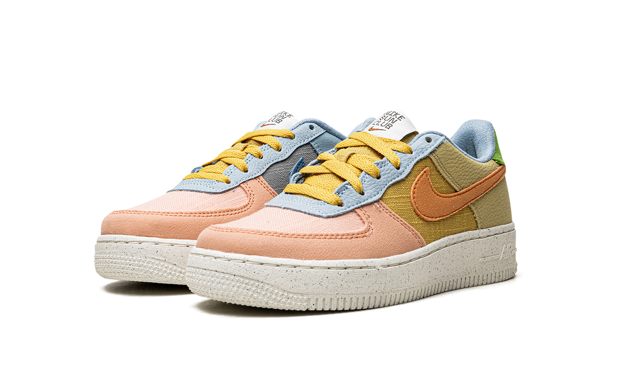 nike air force 1 low 07 lv8 next nature sun club gs+DM0984-700+diagnol left view