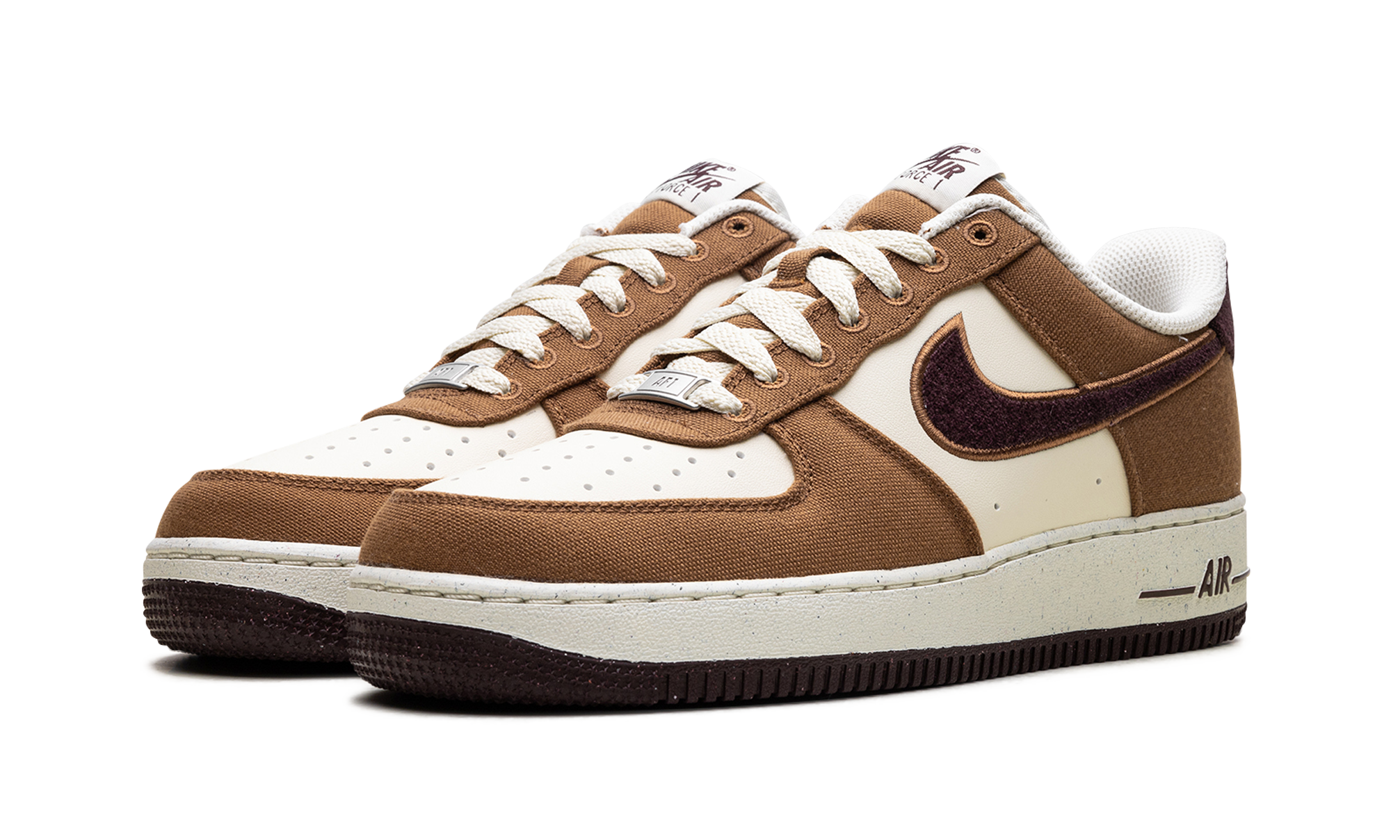 nike air force 1 low 07 lv8 notebook doodle pack light british tan+FQ8713-200+diagnol left view