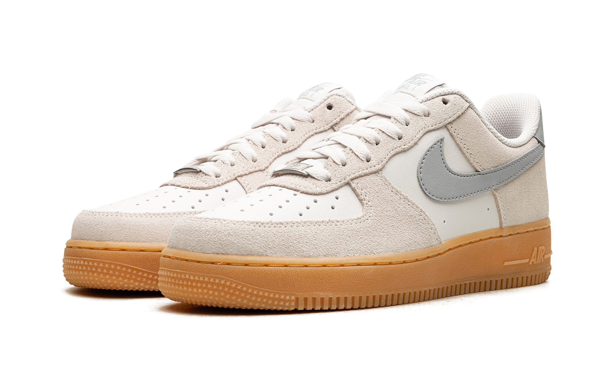 nike air force 1 low 07 lv8 phantom light smoke gum+FQ8714-002+diagnol left view