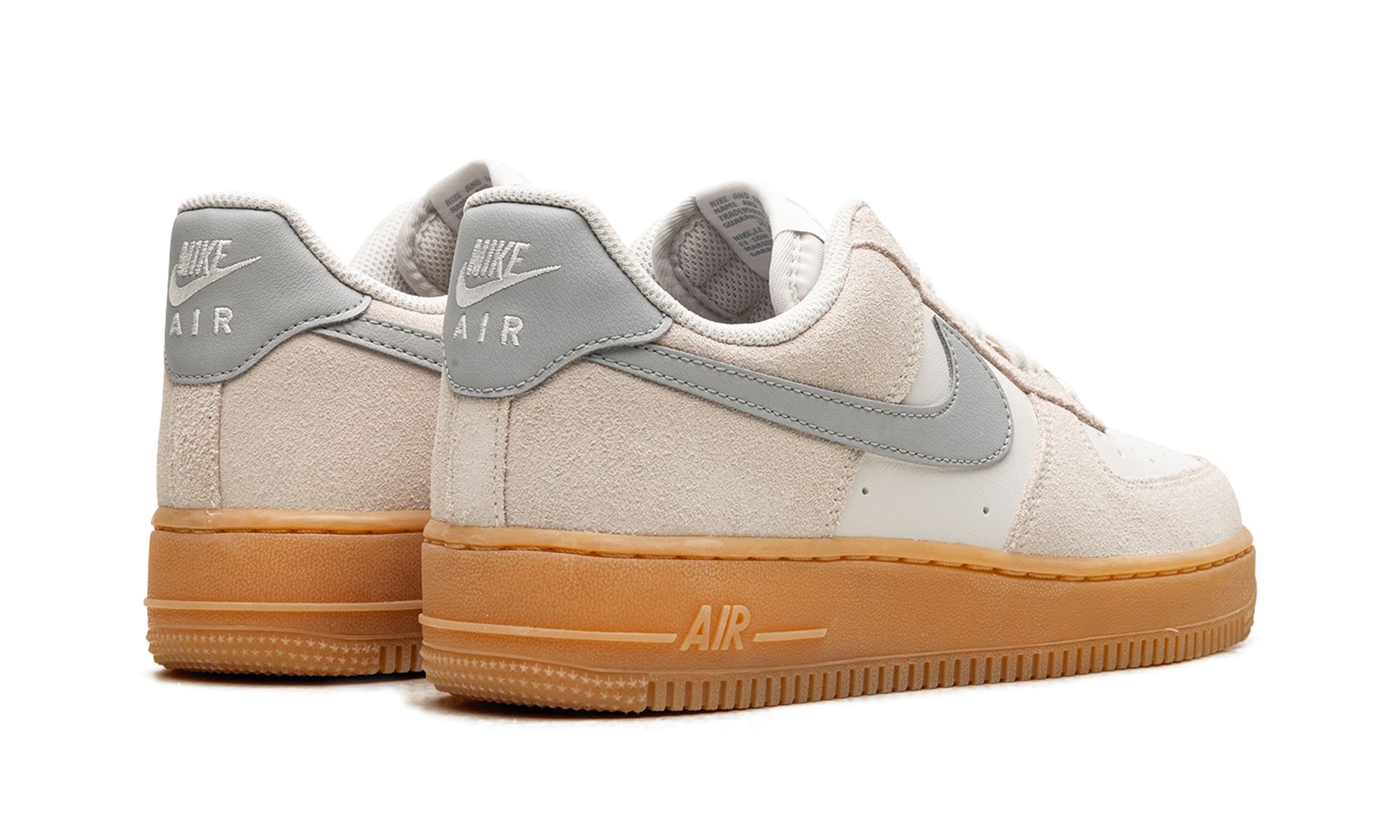 nike air force 1 low 07 lv8 phantom light smoke gum+FQ8714-002+diagnol right behind view