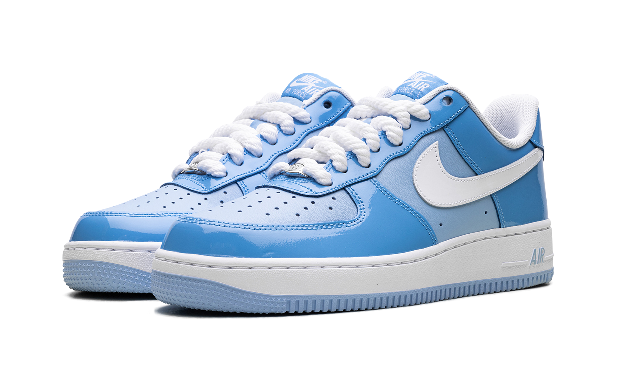 nike air force 1 low 07 lv8 phychic blue white patent+HV9405-400+diagnol left view
