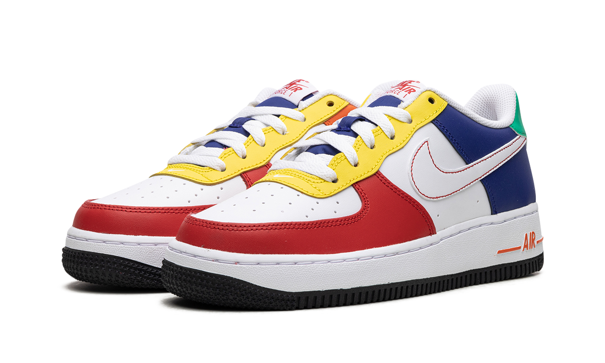 nike air force 1 low 07 lv8 rubik s cube gs+FN6980-657+diagnol left view