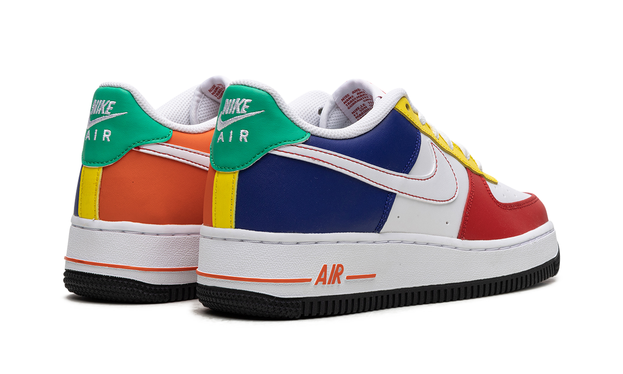 nike air force 1 low 07 lv8 rubik s cube gs+FN6980-657+diagnol right behind view