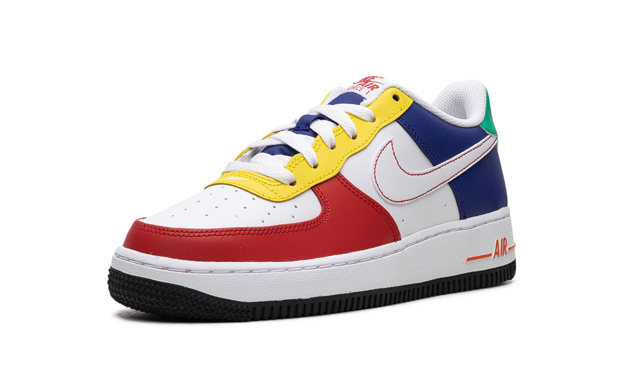 nike air force 1 low 07 lv8 rubik s cube gs+FN6980-657+left diagnol single view