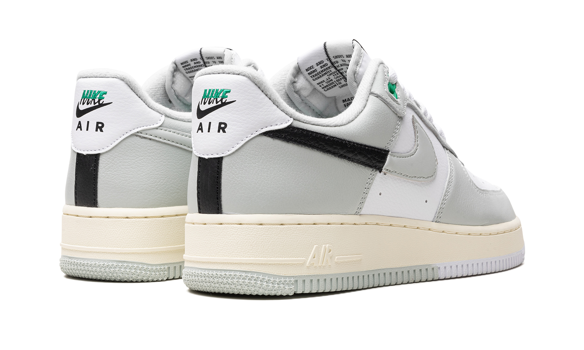 nike air force 1 low 07 lv8 split light silver+DZ2522-001+diagnol right behind view