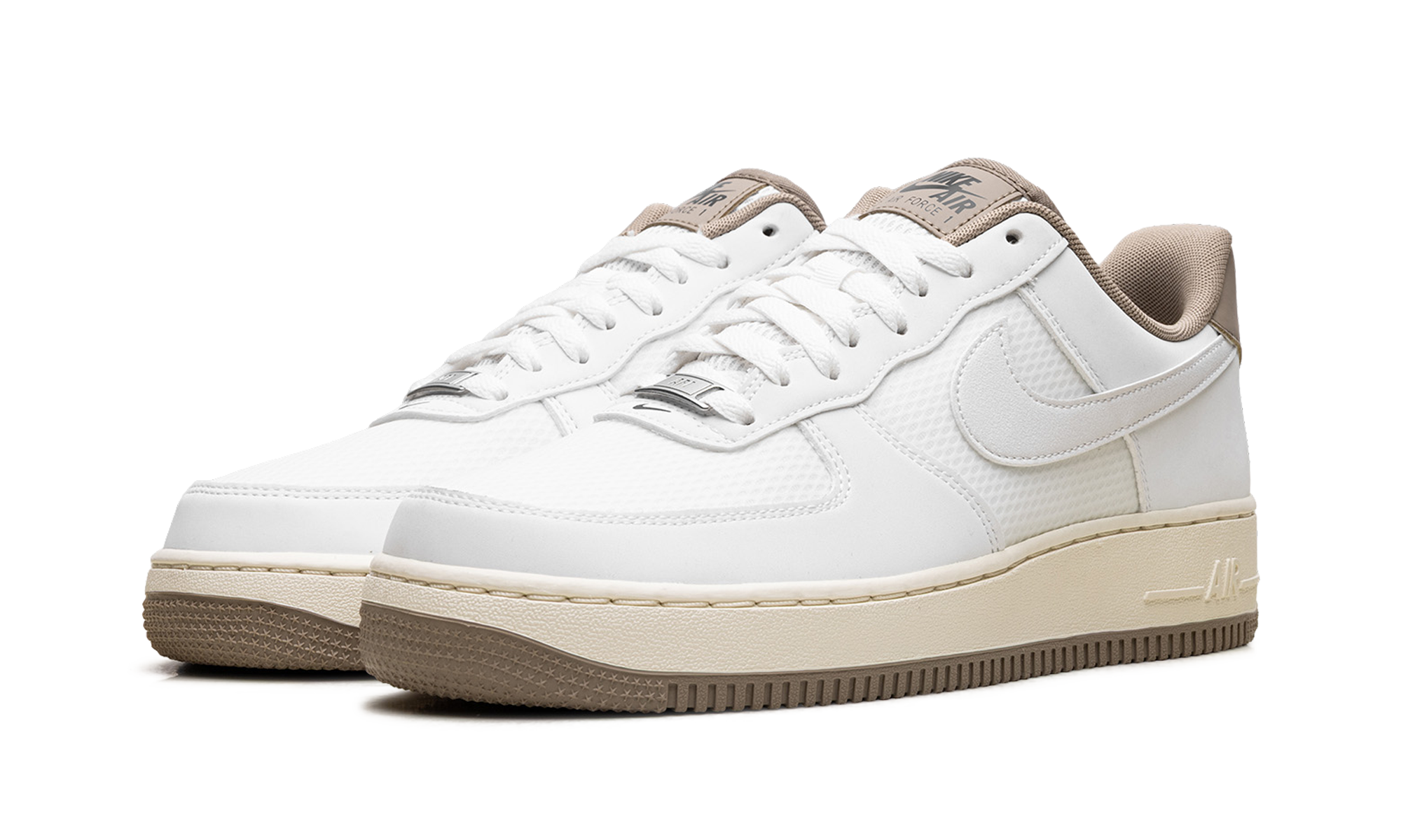 nike air force 1 low 07 lv8 summit white khaki+FZ5225-100+diagnol left view