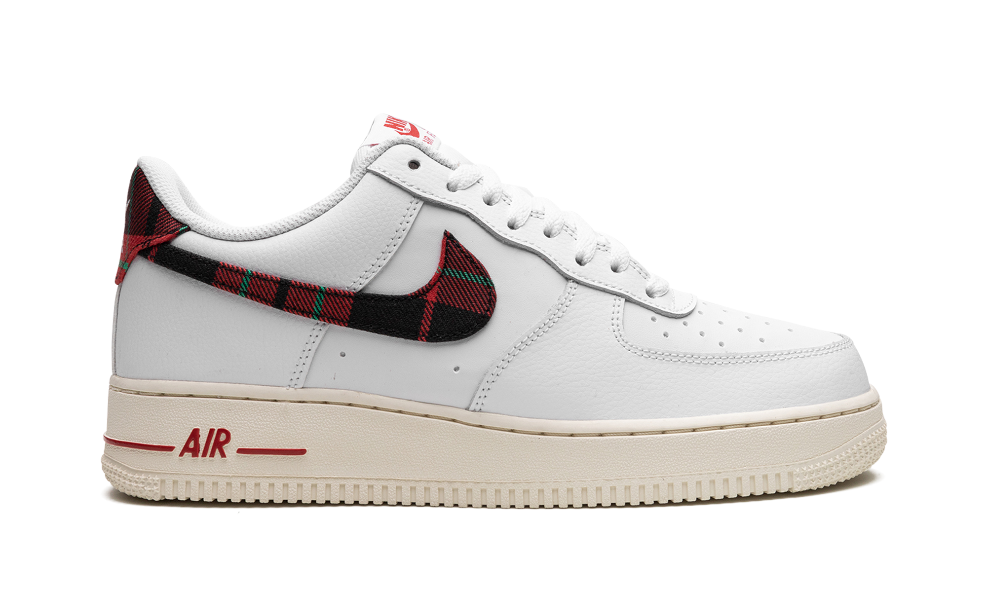 nike air force 1 low 07 lv8 tartan plaid white university red+DV0789-100+right view