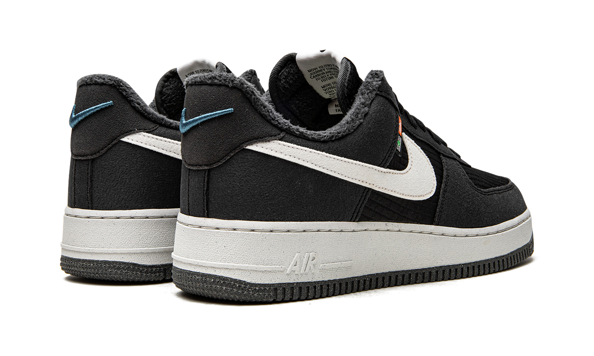 nike air force 1 low 07 lv8 toasty black white+DC8871-001+diagnol right behind view