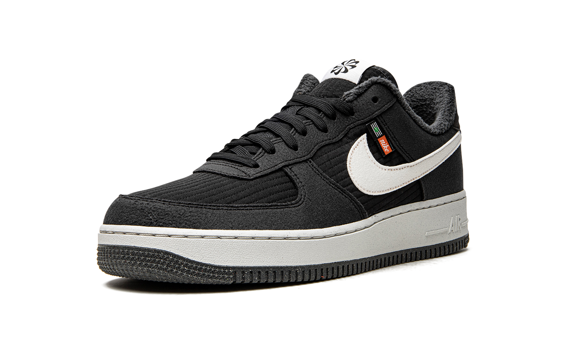 nike air force 1 low 07 lv8 toasty black white+DC8871-001+left diagnol single view