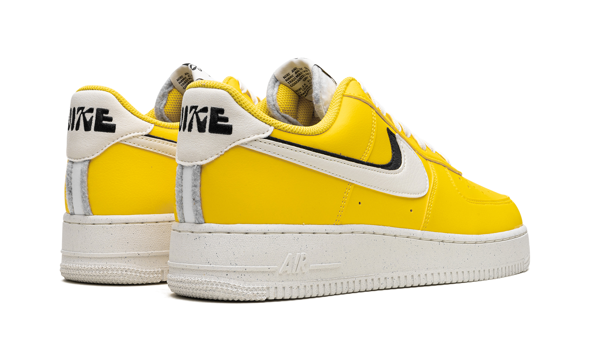 nike air force 1 low 07 lv8 tour yellow sail black+DO9786-700+diagnol right behind view