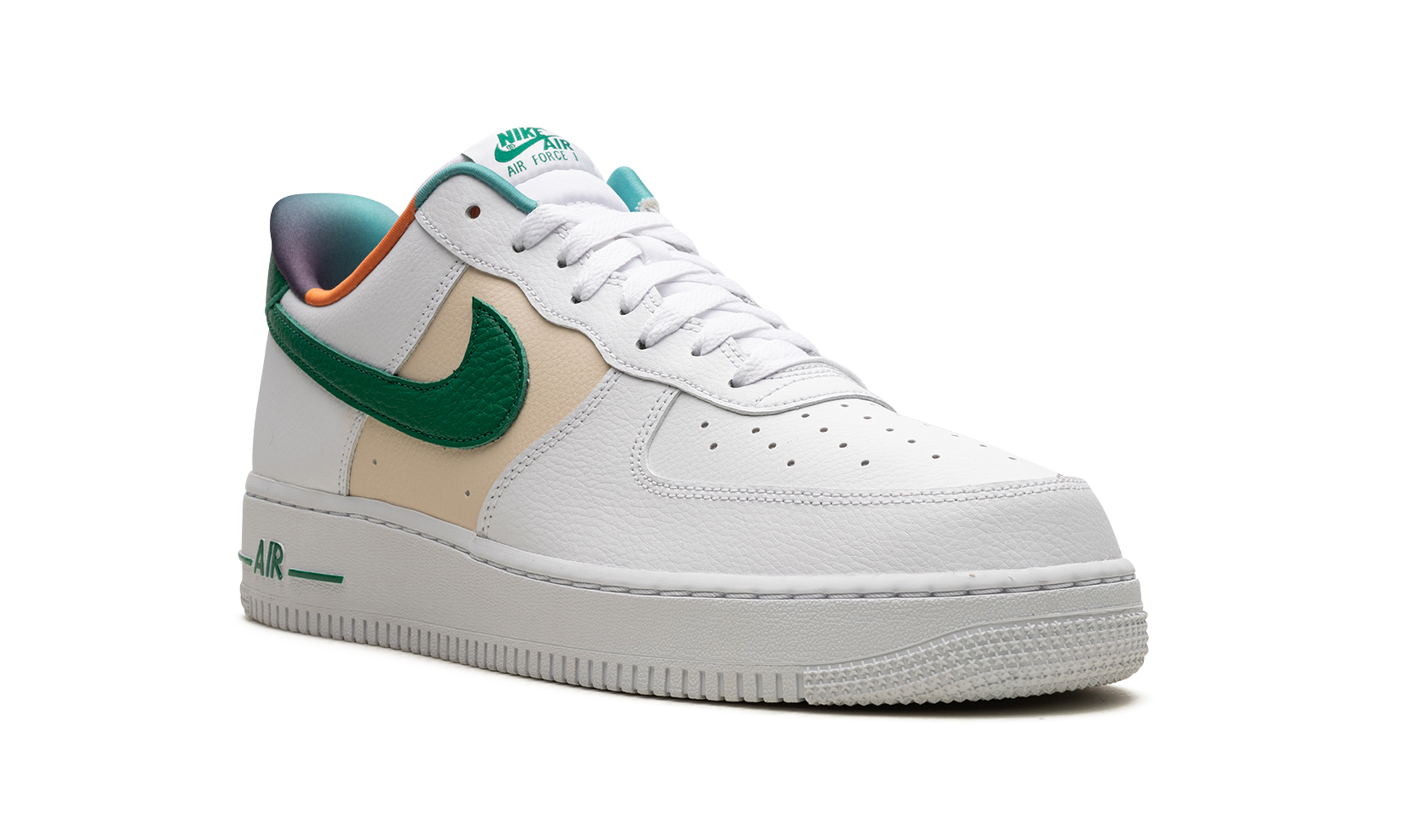 nike air force 1 low 07 lv8 white malachite+DM0109-100+diagnol right view