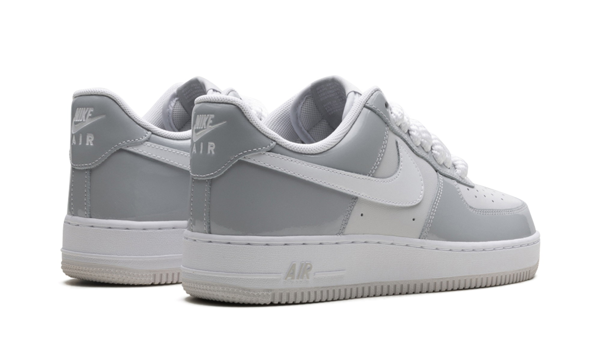 nike air force 1 low 07 lv8 wolf grey vast grey white+HV9405-001+diagnol right behind view