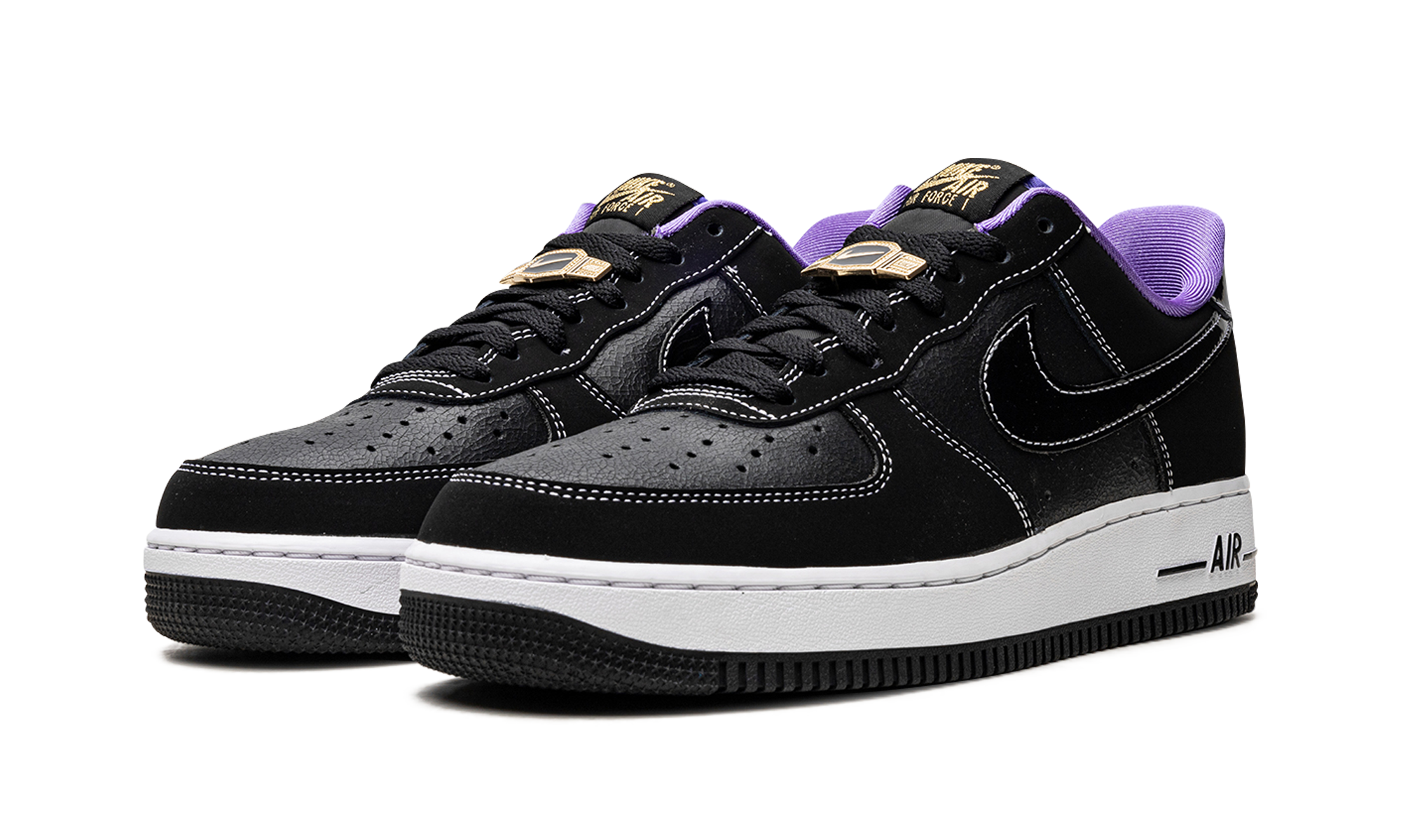 nike air force 1 low 07 lv8 world champ black purple+DR9866-001+diagnol left view