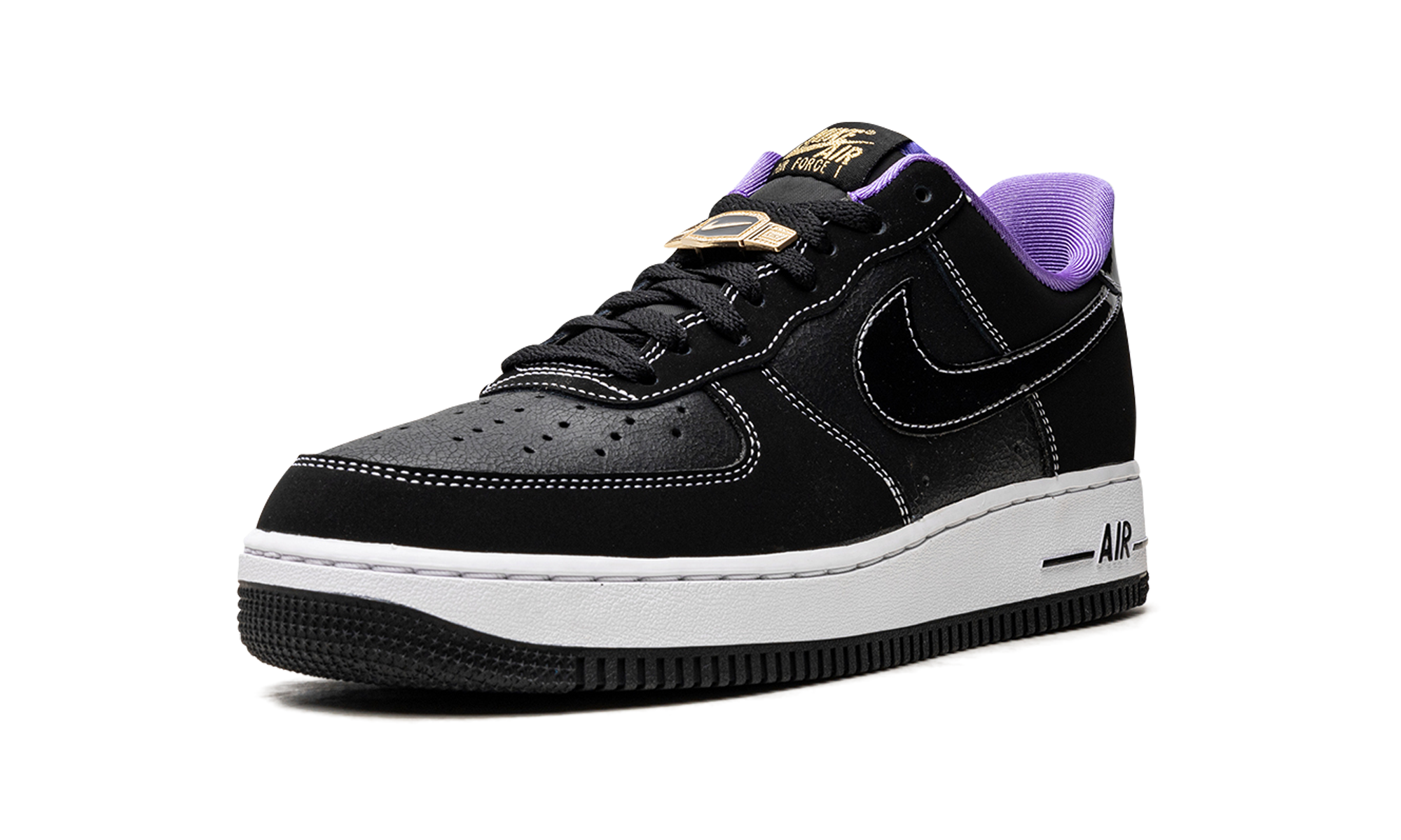 nike air force 1 low 07 lv8 world champ black purple+DR9866-001+left diagnol single view