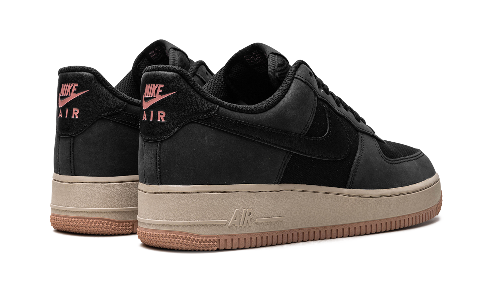 nike air force 1 low 07 lx black red stardust+FB8876-001+diagnol right behind view