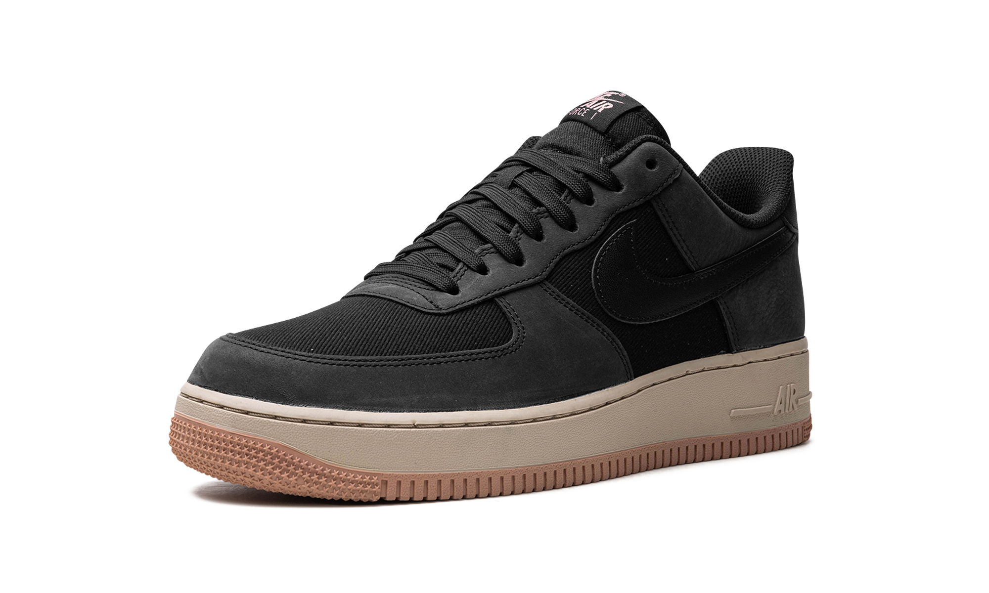 nike air force 1 low 07 lx black red stardust+FB8876-001+left diagnol single view