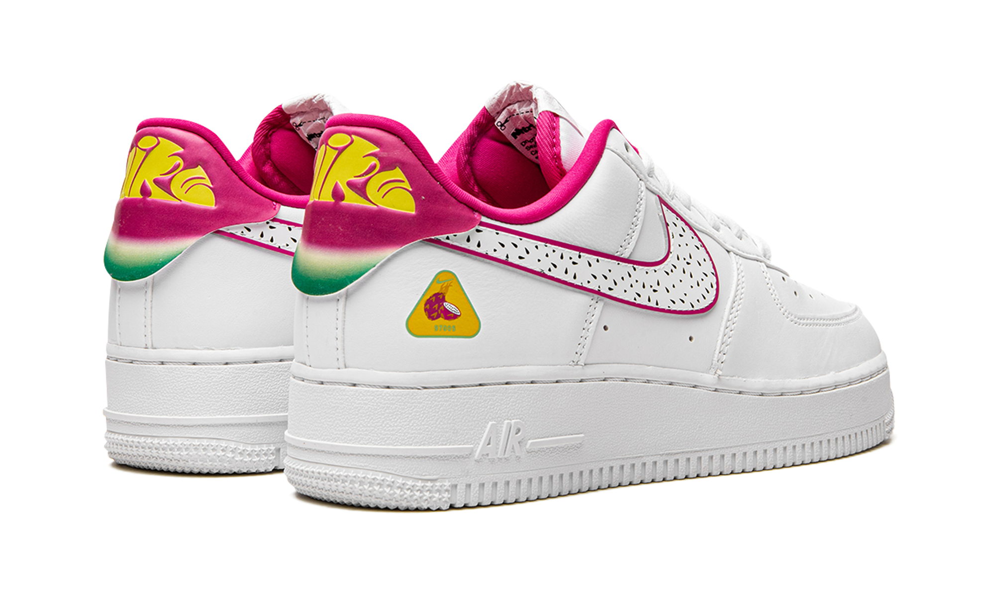 nike air force 1 low 07 lx dragon fruit women s+DV3809-100+diagnol right behind view