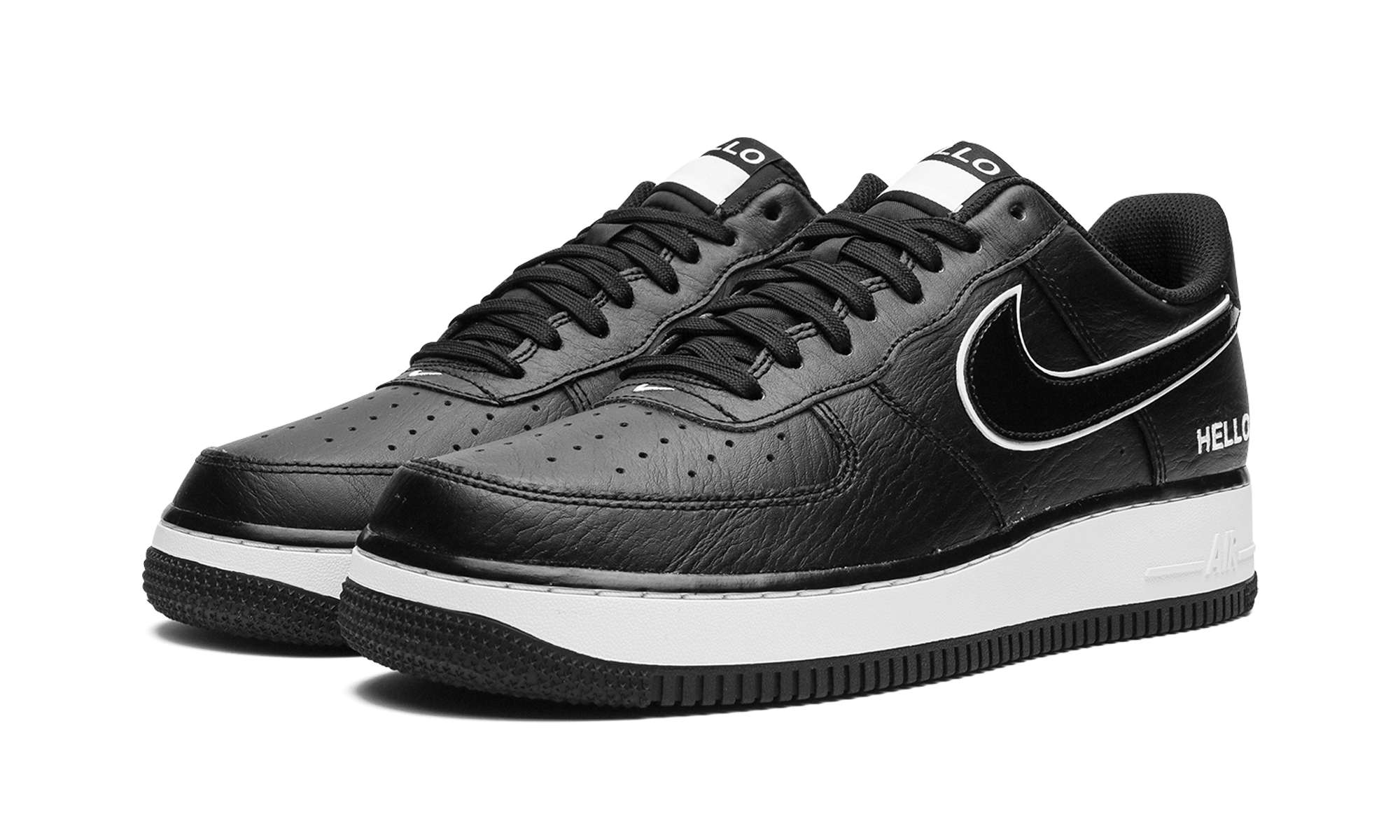 nike air force 1 low 07 lx hello black+CZ0327-001+diagnol left view