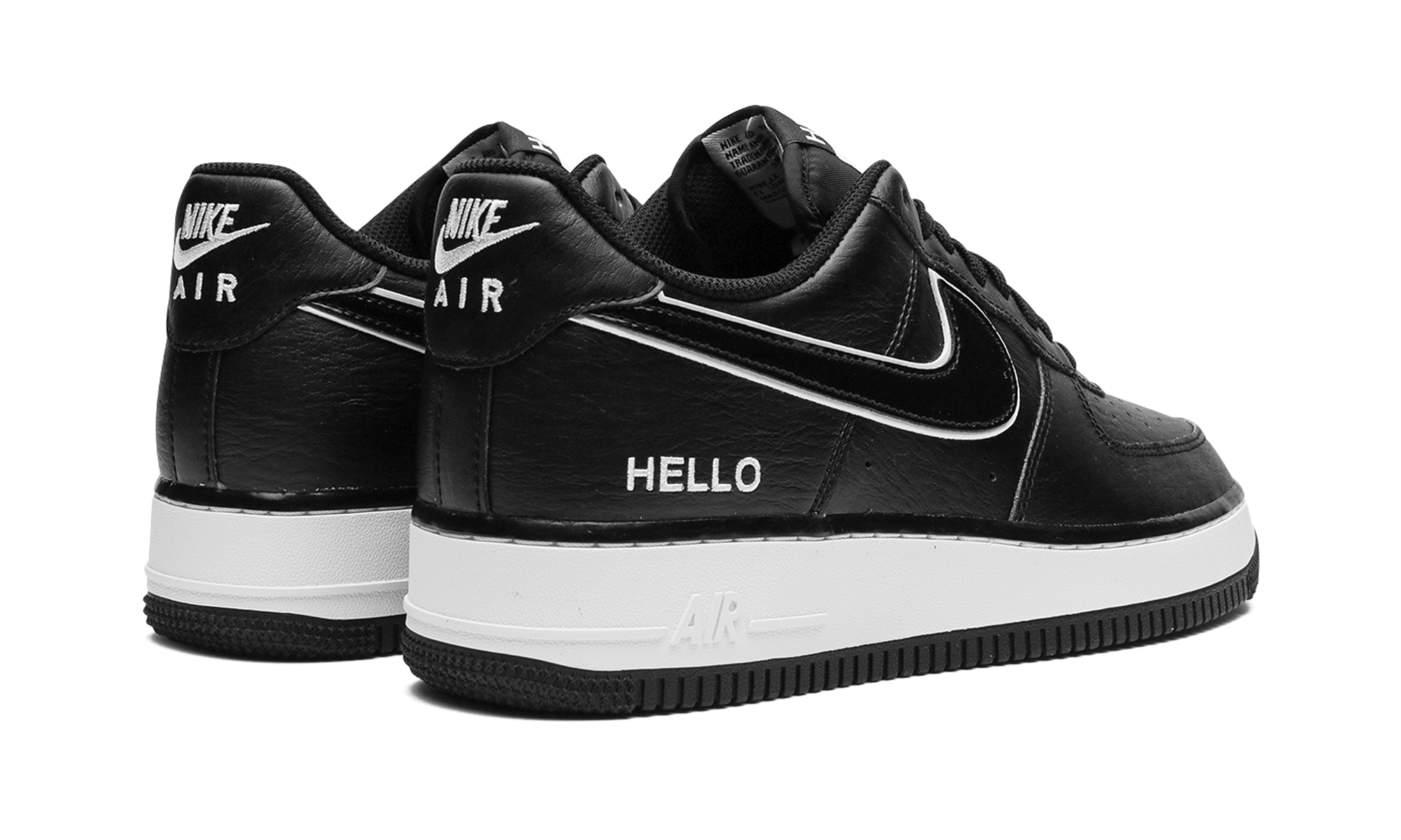 nike air force 1 low 07 lx hello black+CZ0327-001+diagnol right behind view