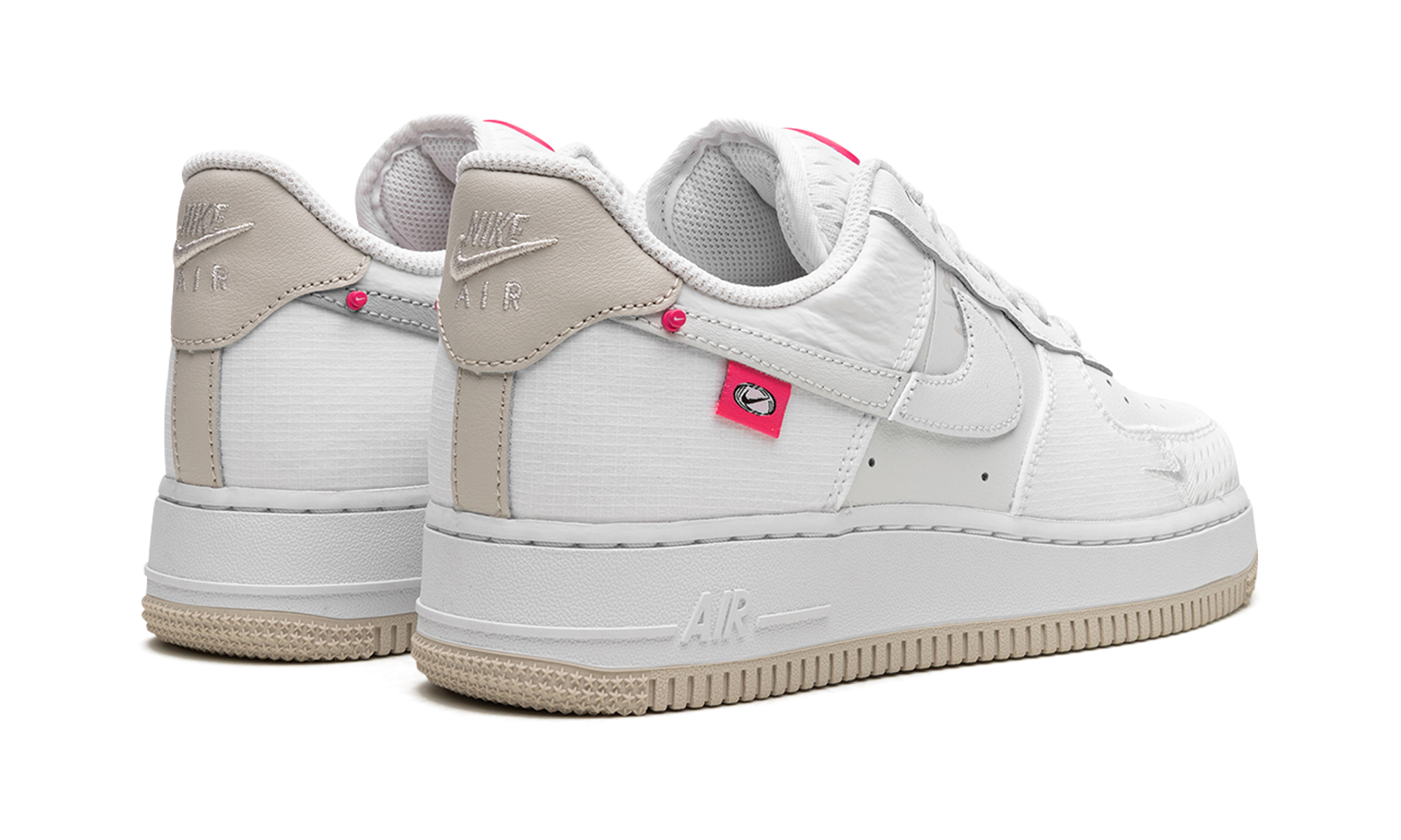 nike air force 1 low 07 lx pink bling women s+DX6061-111+diagnol right behind view