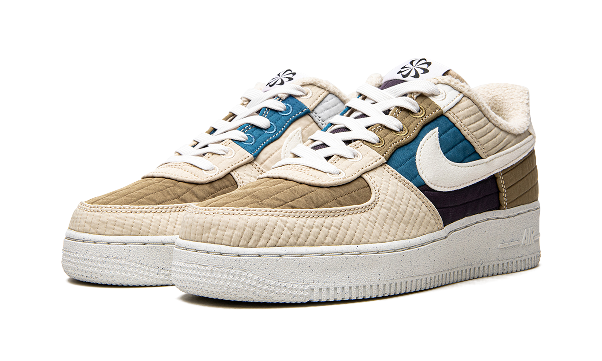 nike air force 1 low 07 lx toasty brown kelp sail rattan cave purple+DC8744-301+diagnol left view