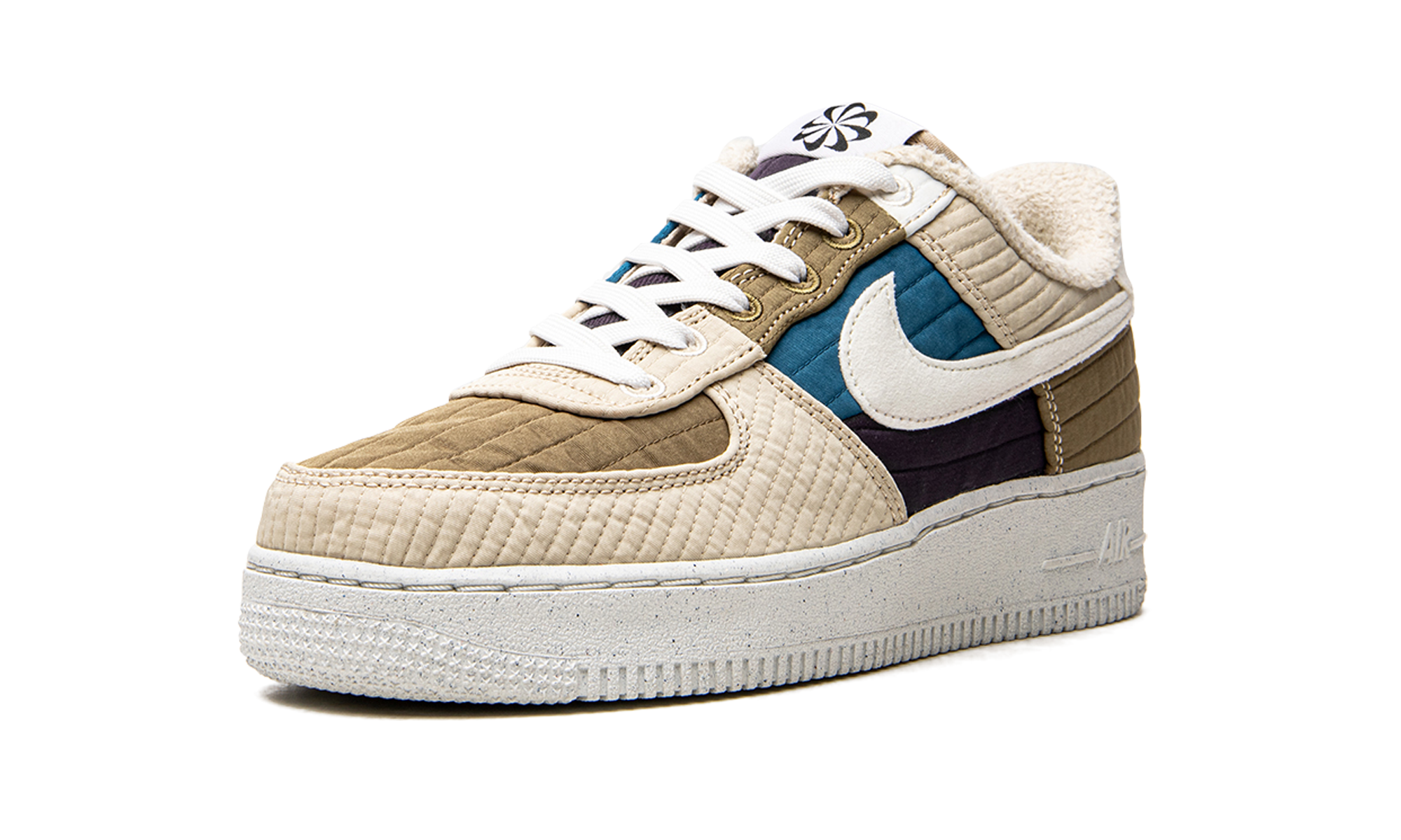 nike air force 1 low 07 lx toasty brown kelp sail rattan cave purple+DC8744-301+left diagnol single view