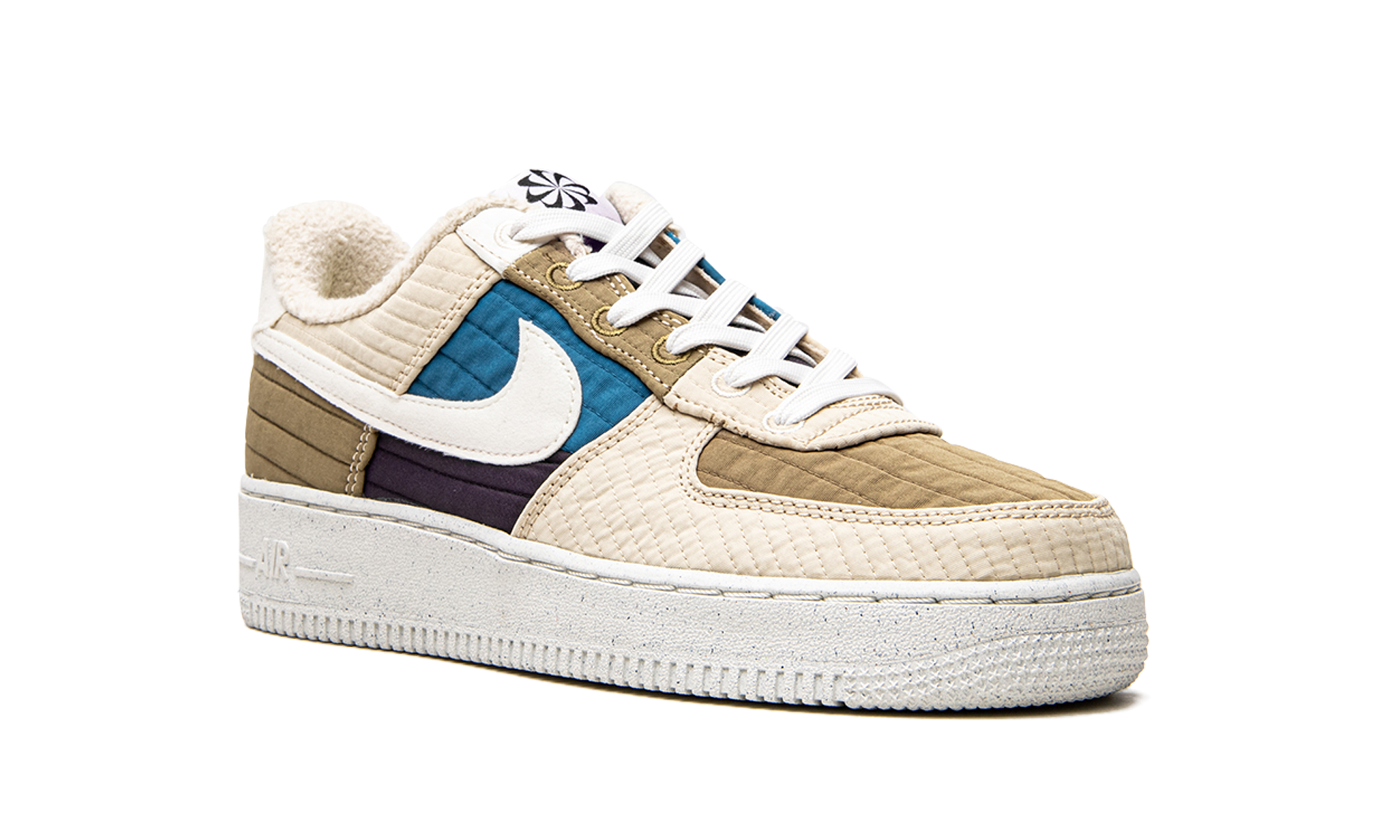 nike air force 1 low 07 lx toasty brown kelp sail rattan cave purple+DC8744-301+diagnol right view