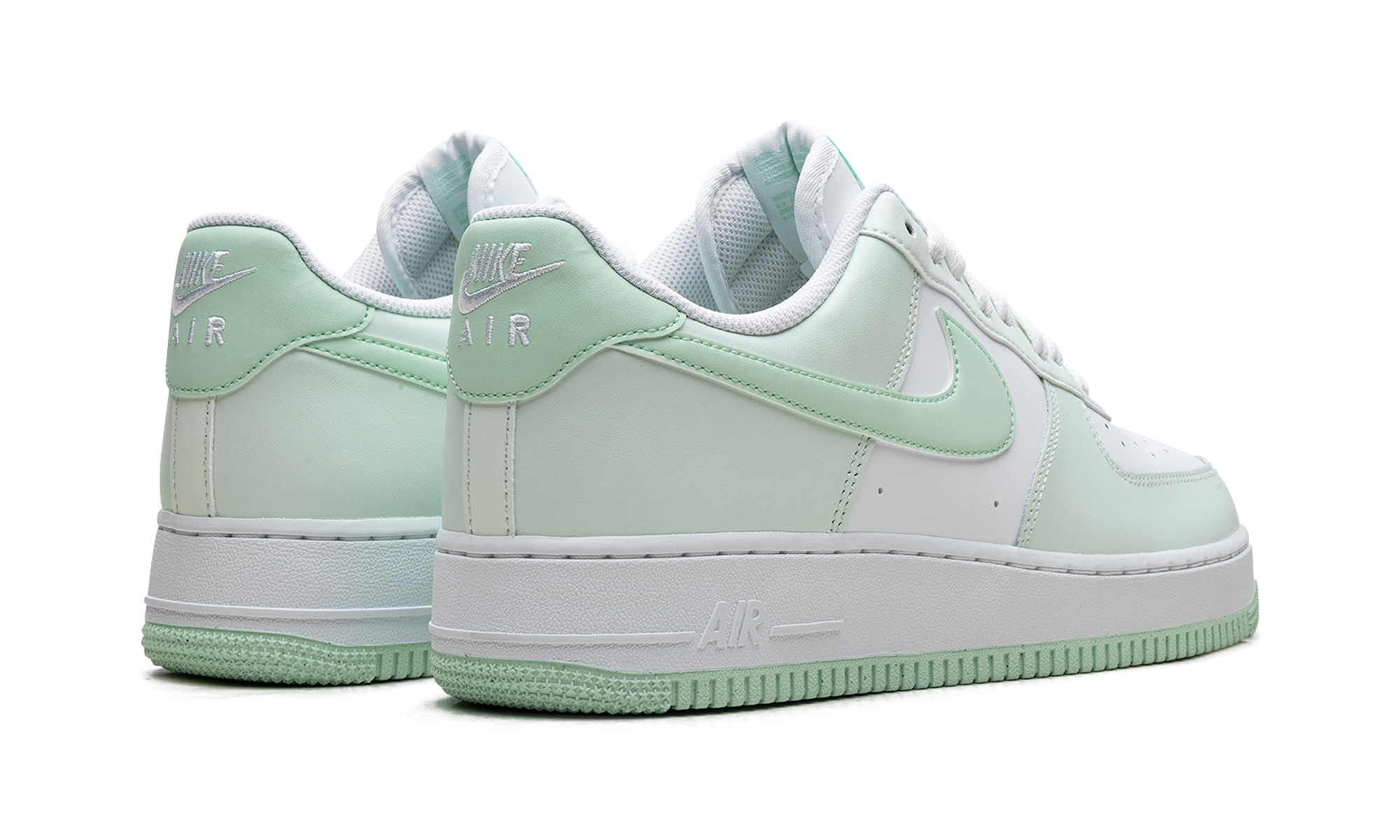 nike air force 1 low 07 mint foam+FZ4123-394+diagnol right behind view