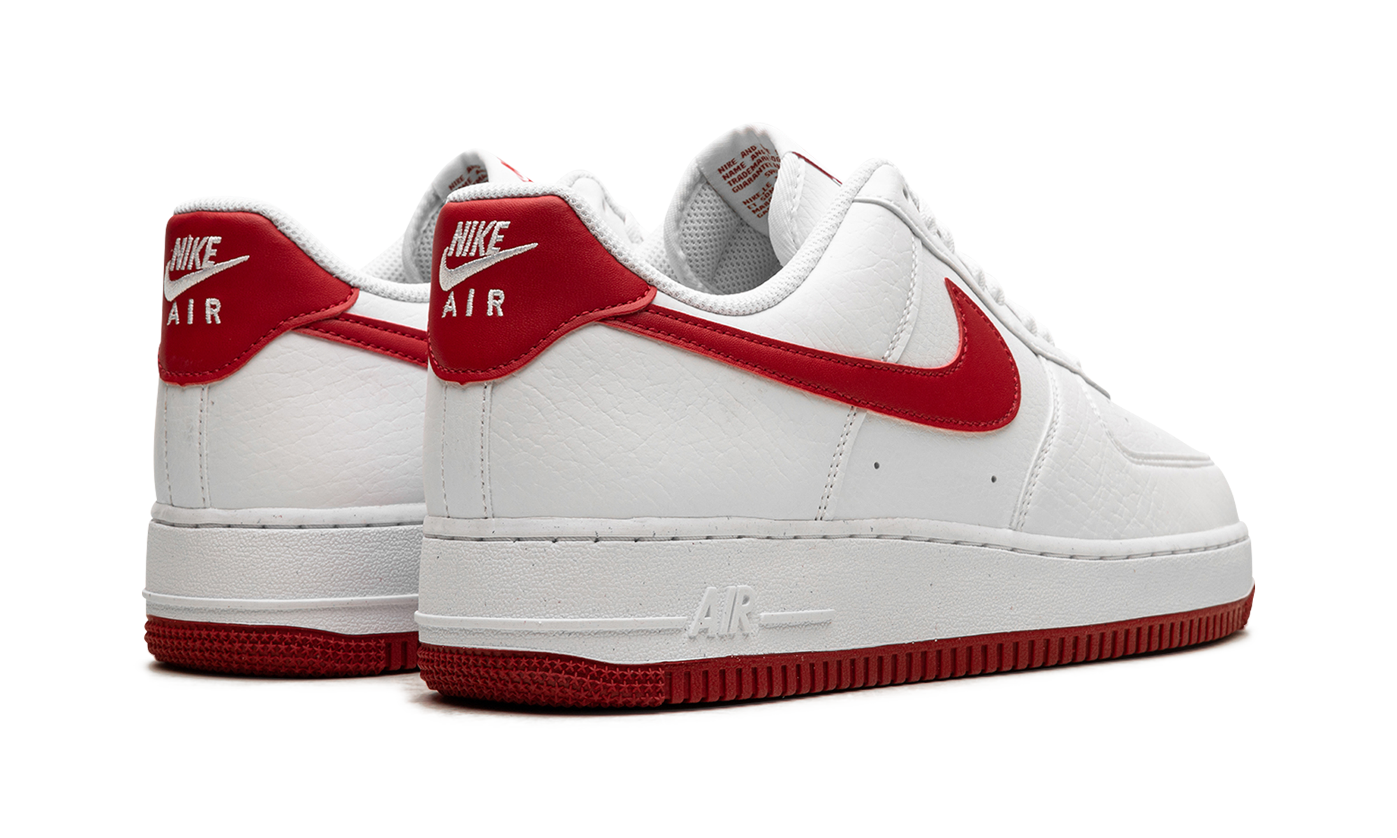 nike air force 1 low 07 next nature white volt gym red women s+DV3808-105+diagnol right behind view