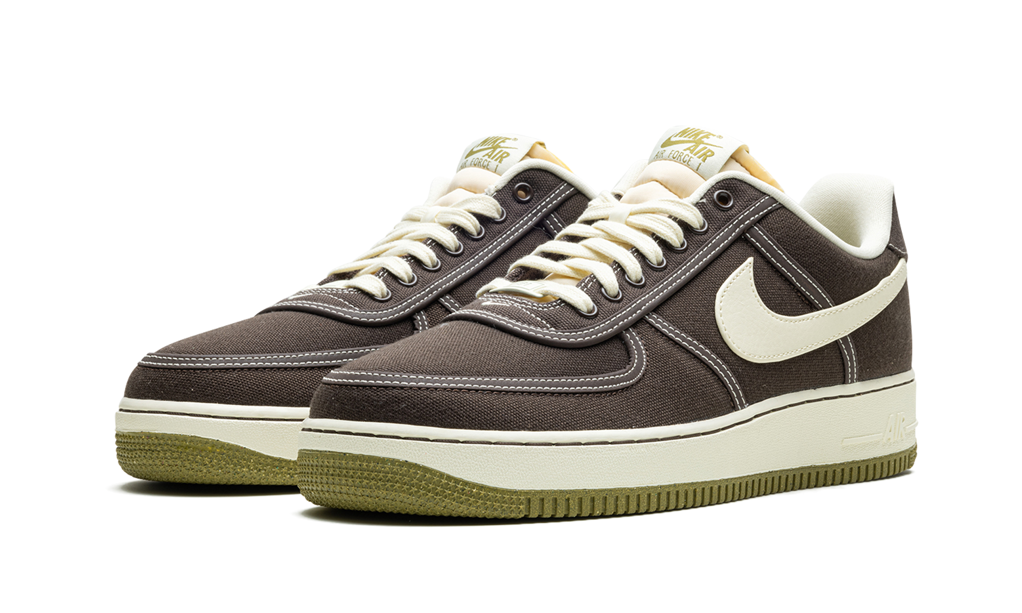 nike air force 1 low 07 prm canvas baroque brown+CI9349-201+diagnol left view