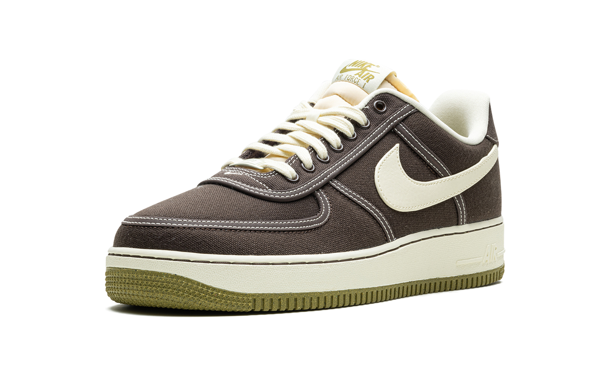 nike air force 1 low 07 prm canvas baroque brown+CI9349-201+left diagnol single view