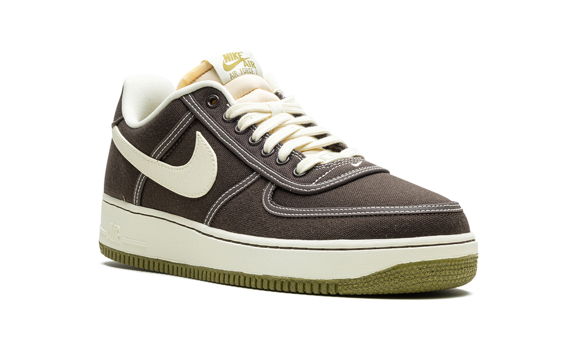 nike air force 1 low 07 prm canvas baroque brown+CI9349-201+diagnol right view