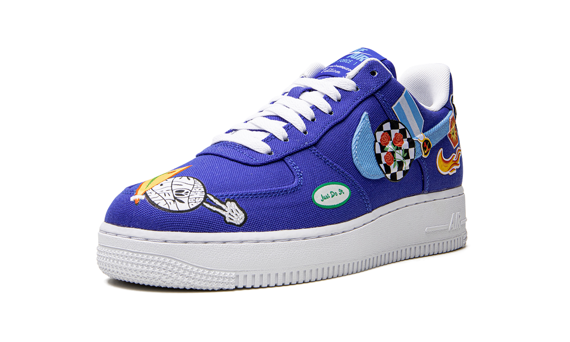nike air force 1 low 07 prm los angeles patched up women s+DX2306-400+left diagnol single view