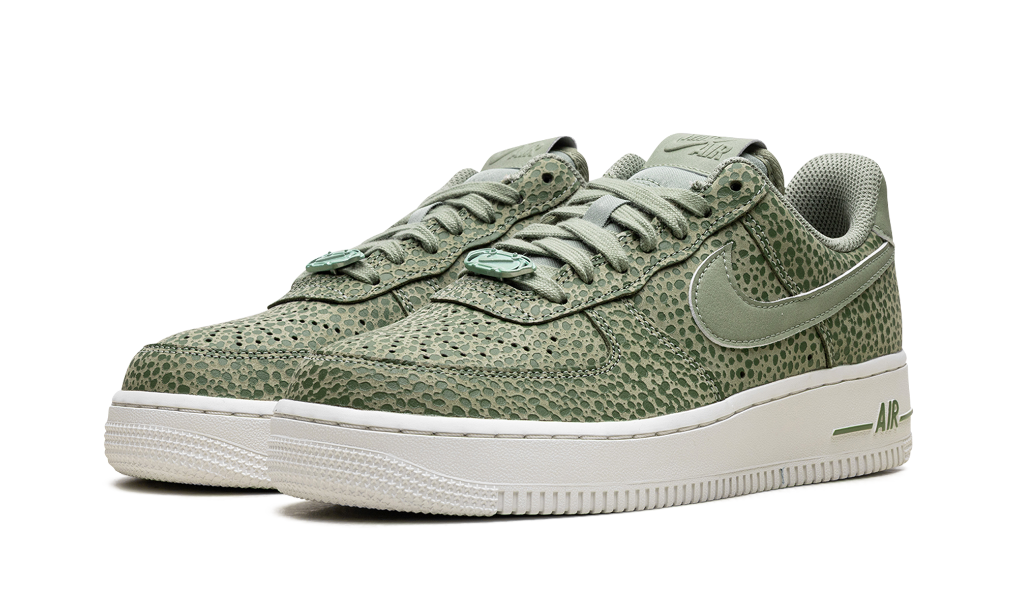 nike air force 1 low 07 prm safari oil green women s+FV6519-200+diagnol left view