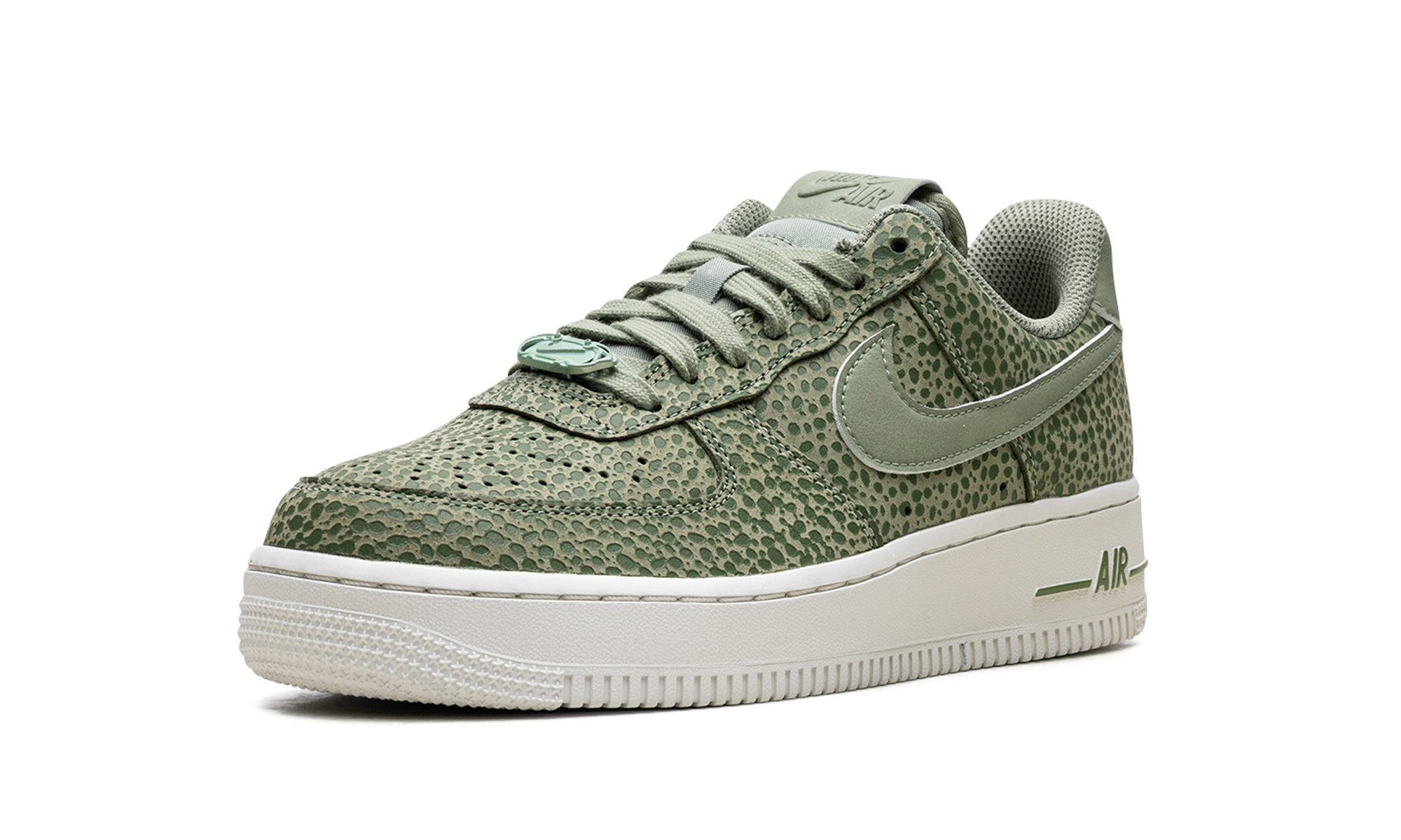 nike air force 1 low 07 prm safari oil green women s+FV6519-200+left diagnol single view
