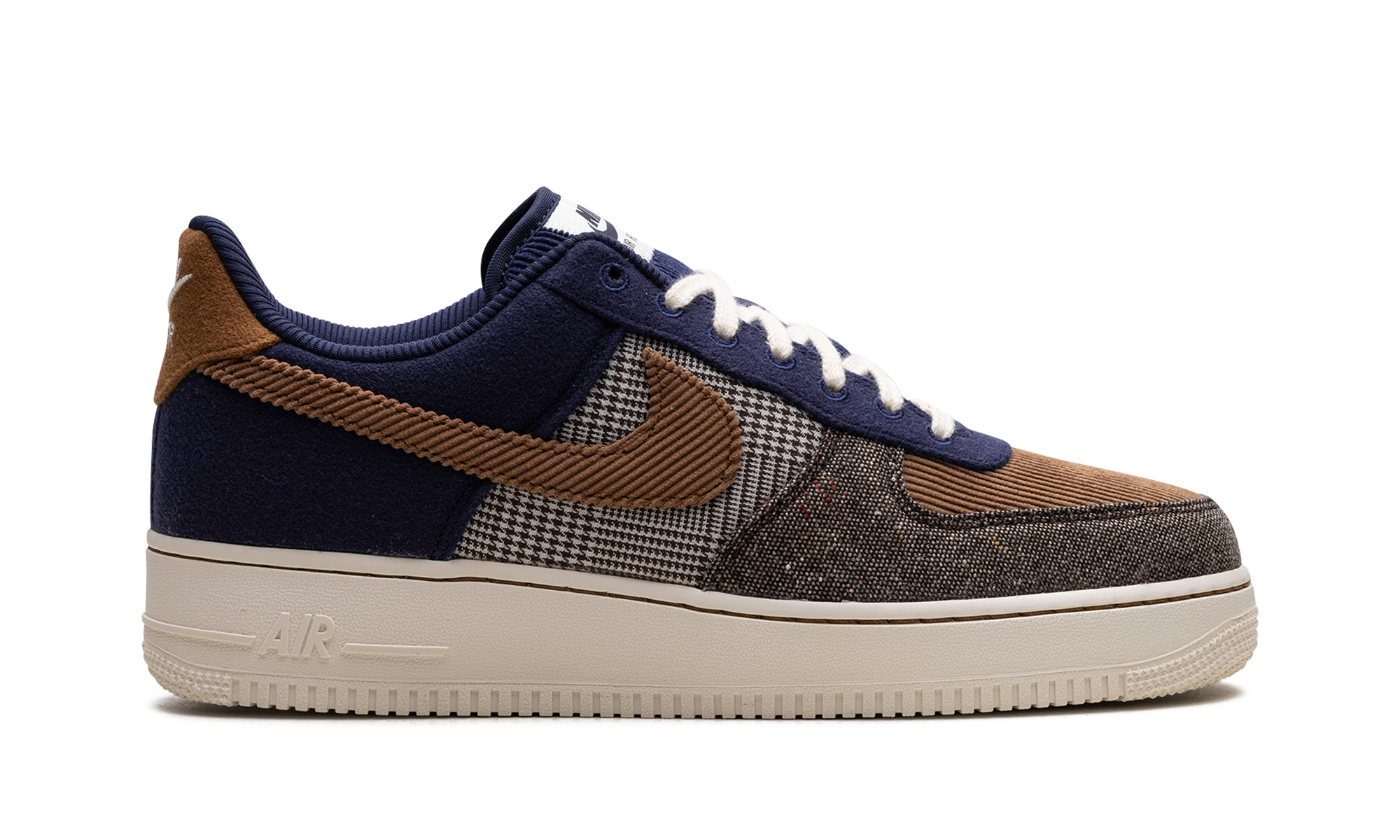 nike air force 1 low 07 prm tweed midnight navy corduroy+FQ8744-410+right view