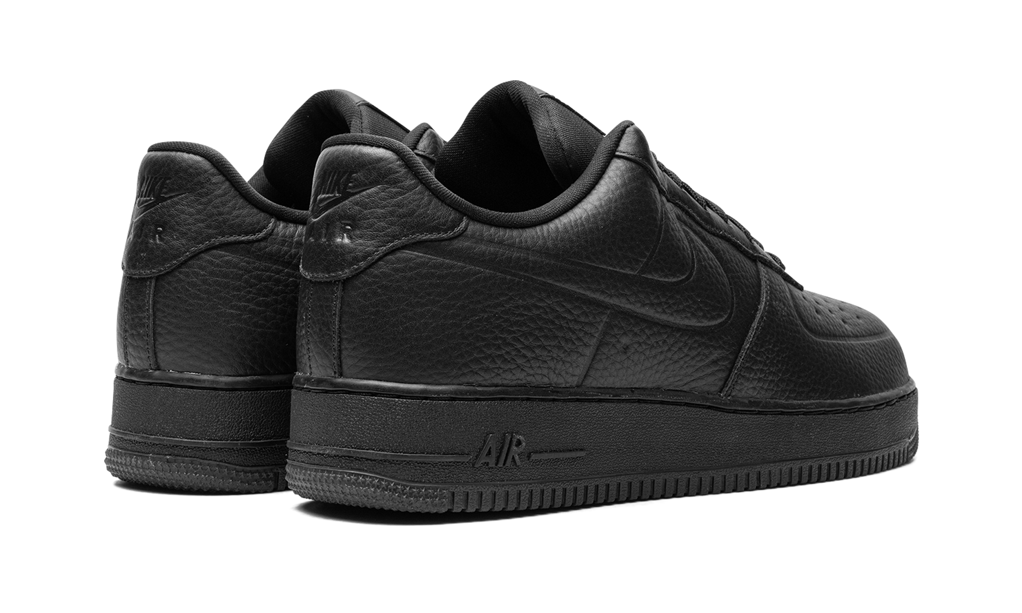 nike air force 1 low 07 pro tech waterproof triple black+FB8875-001+diagnol right behind view