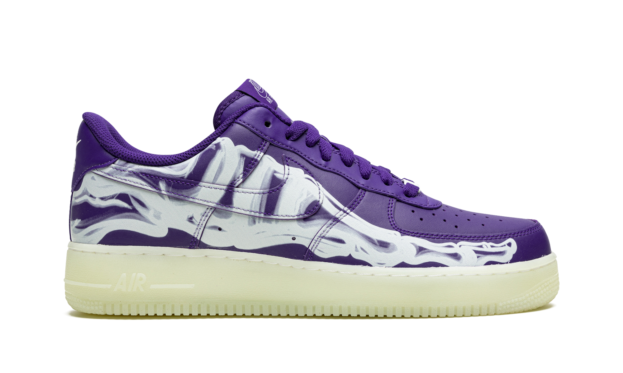 nike air force 1 low 07 qs purple skeleton halloween 2021+CU8067-500+right view