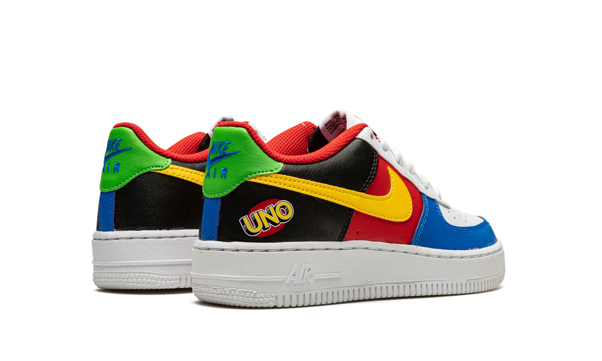 nike air force 1 low 07 qs uno gs+DO6634-100+diagnol right behind view