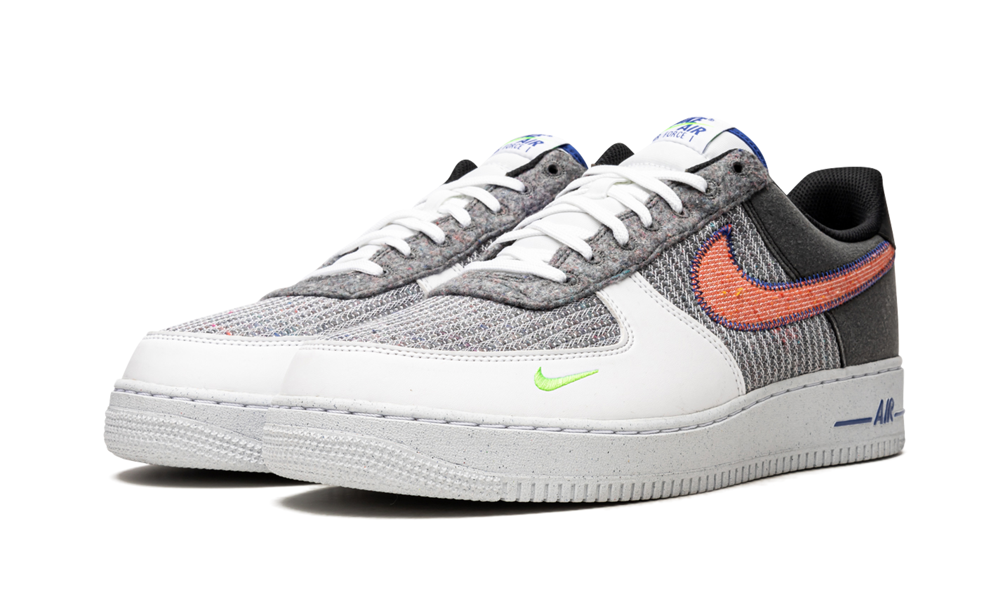 nike air force 1 low 07 recycled white+CU5625-122+diagnol left view
