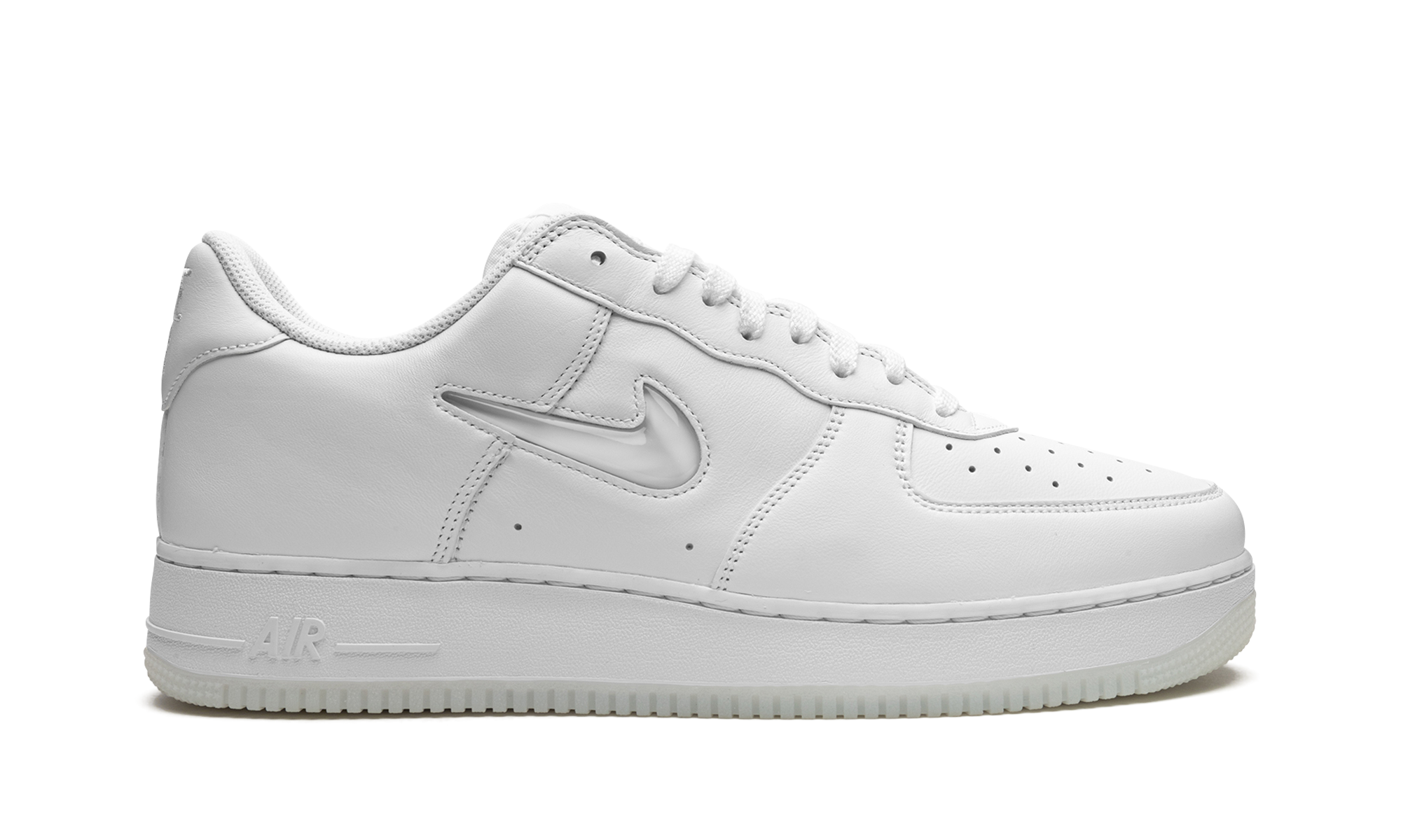 nike air force 1 low 07 retro color of the month jewel swoosh triple white+FN5924-100+right view