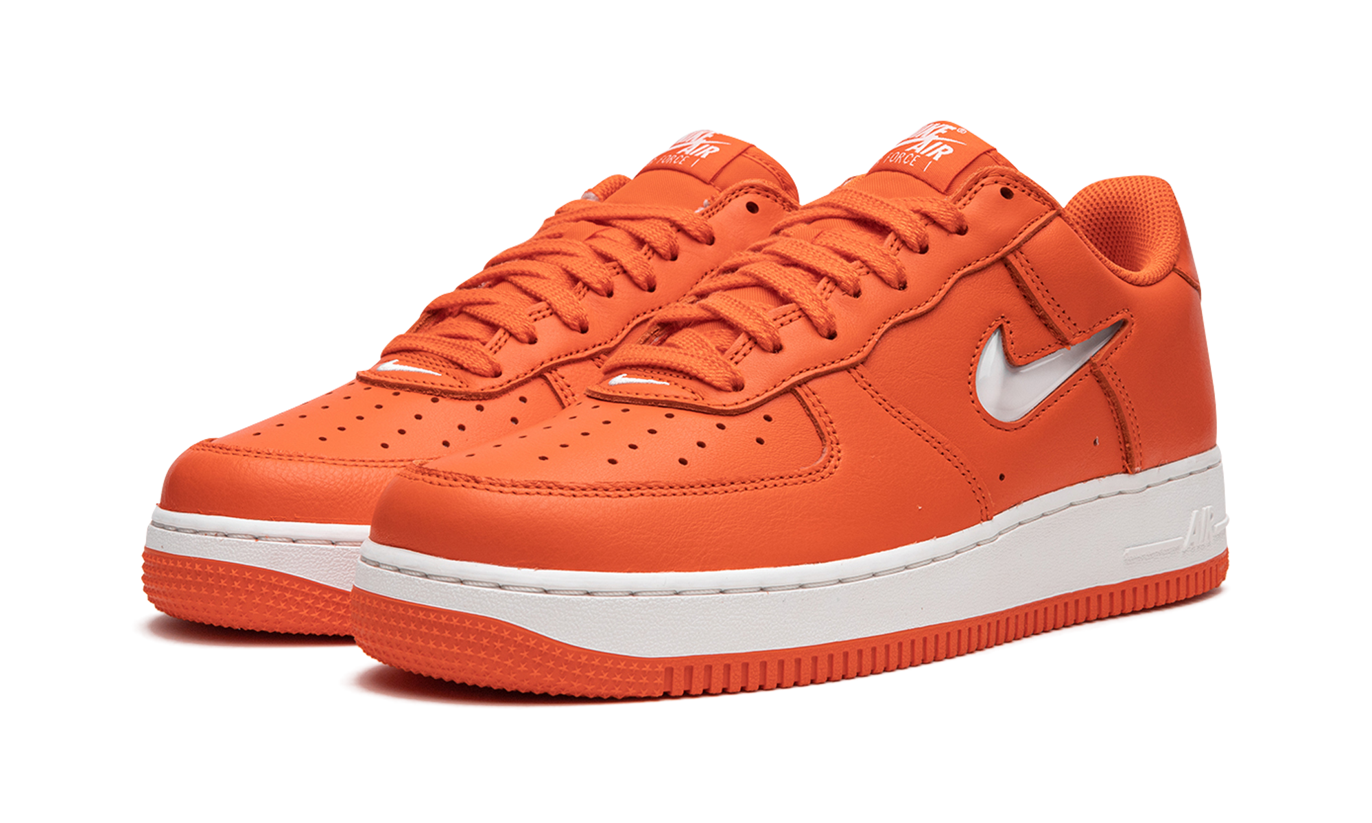 nike air force 1 low 07 retro color of the month orange jewel+FJ1044-800+diagnol left view