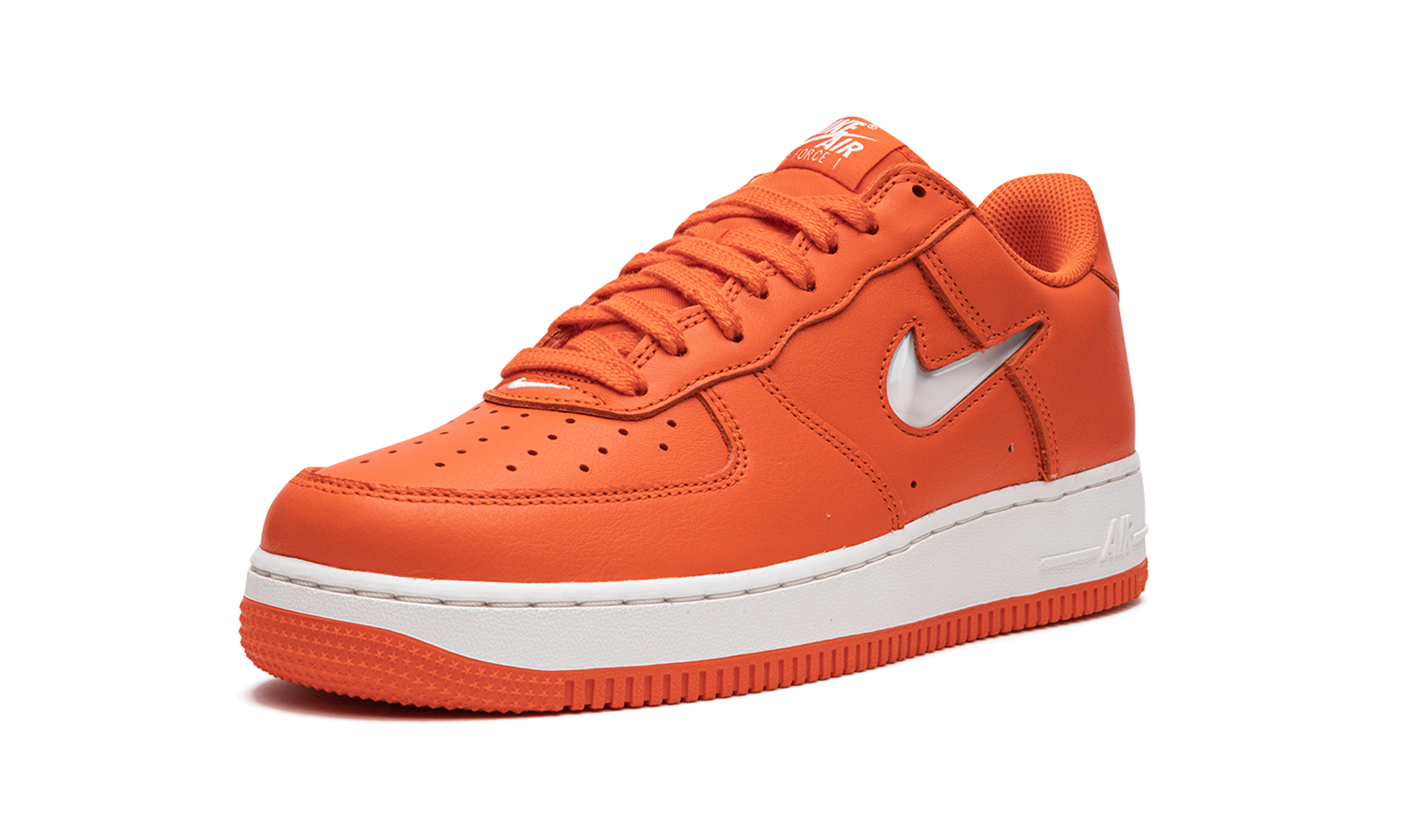 nike air force 1 low 07 retro color of the month orange jewel+FJ1044-800+left diagnol single view